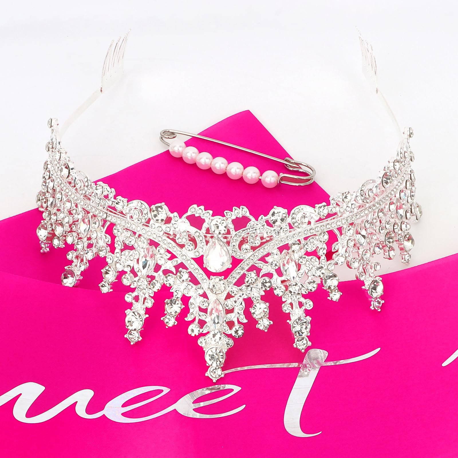 Casoty 16th Birthday Sash and Tiara Set for Girls – Sweet 16 Decorations With…