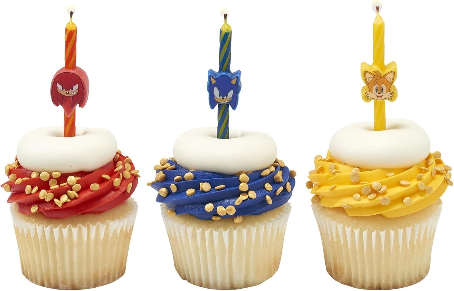 Sonic the Hedgehog Cake Candles | 6 Birthday Cake Candles Featuring Sonic, Kn…