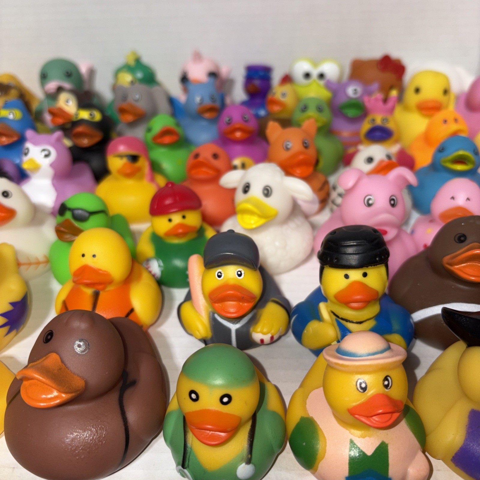 Rubber Ducks Duckies Lot Of 60+Jeep Play Ducked Party Favors No Duplicates 1”-3”