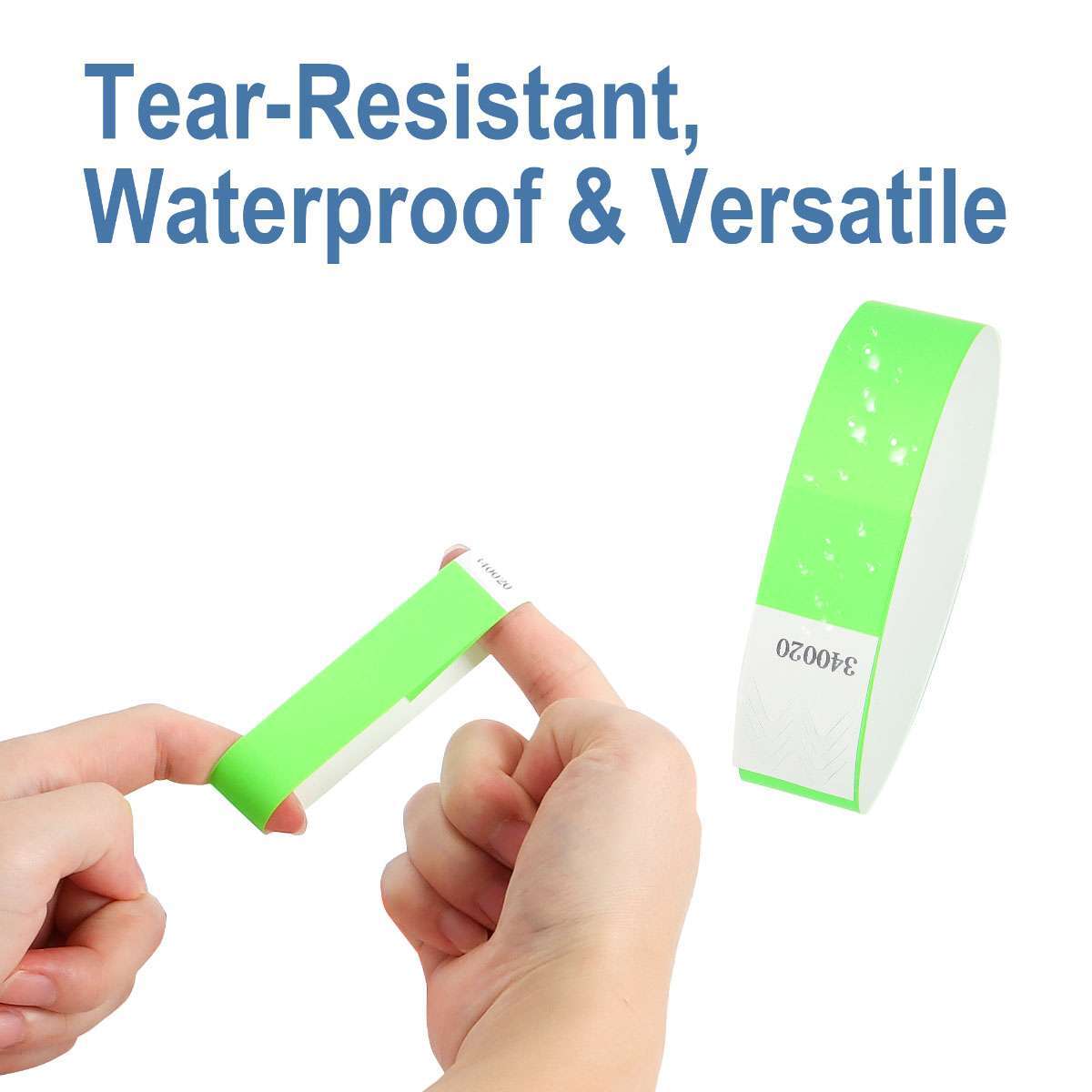 100Pcs Waterproof Hand Bands Neon Wrist Bands for Events Concert Adhesive