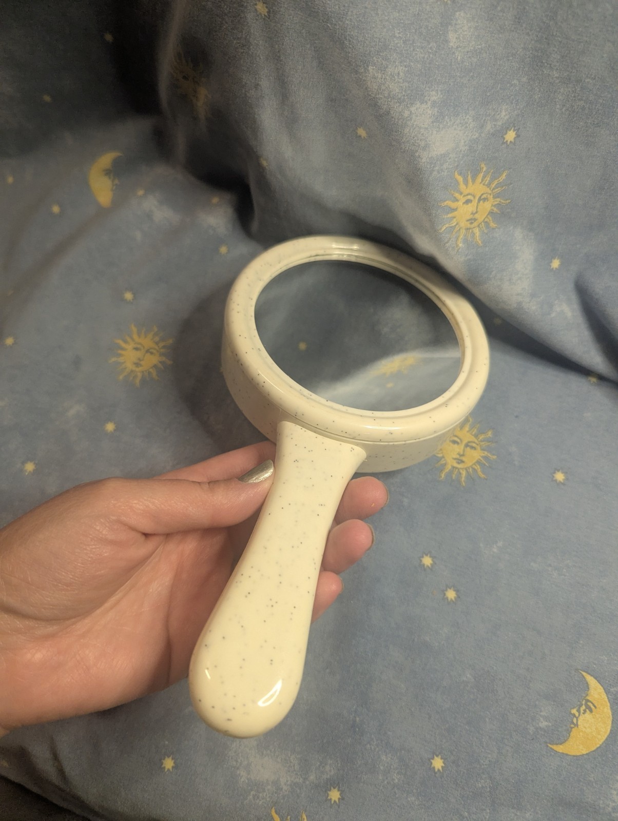 Vintage MAGIC LAUGH HAND HELD MIRROR Laughing Sound Toy Prank Joke Funny