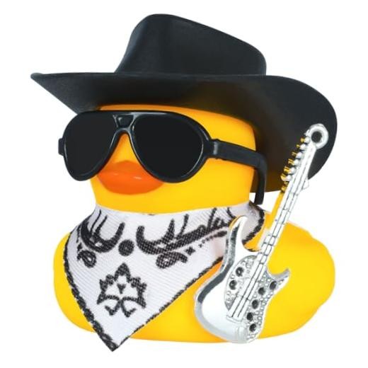 Car Rubber Duck with Mini Guitar Accessories for Jeep Ducking With Mini Guitar