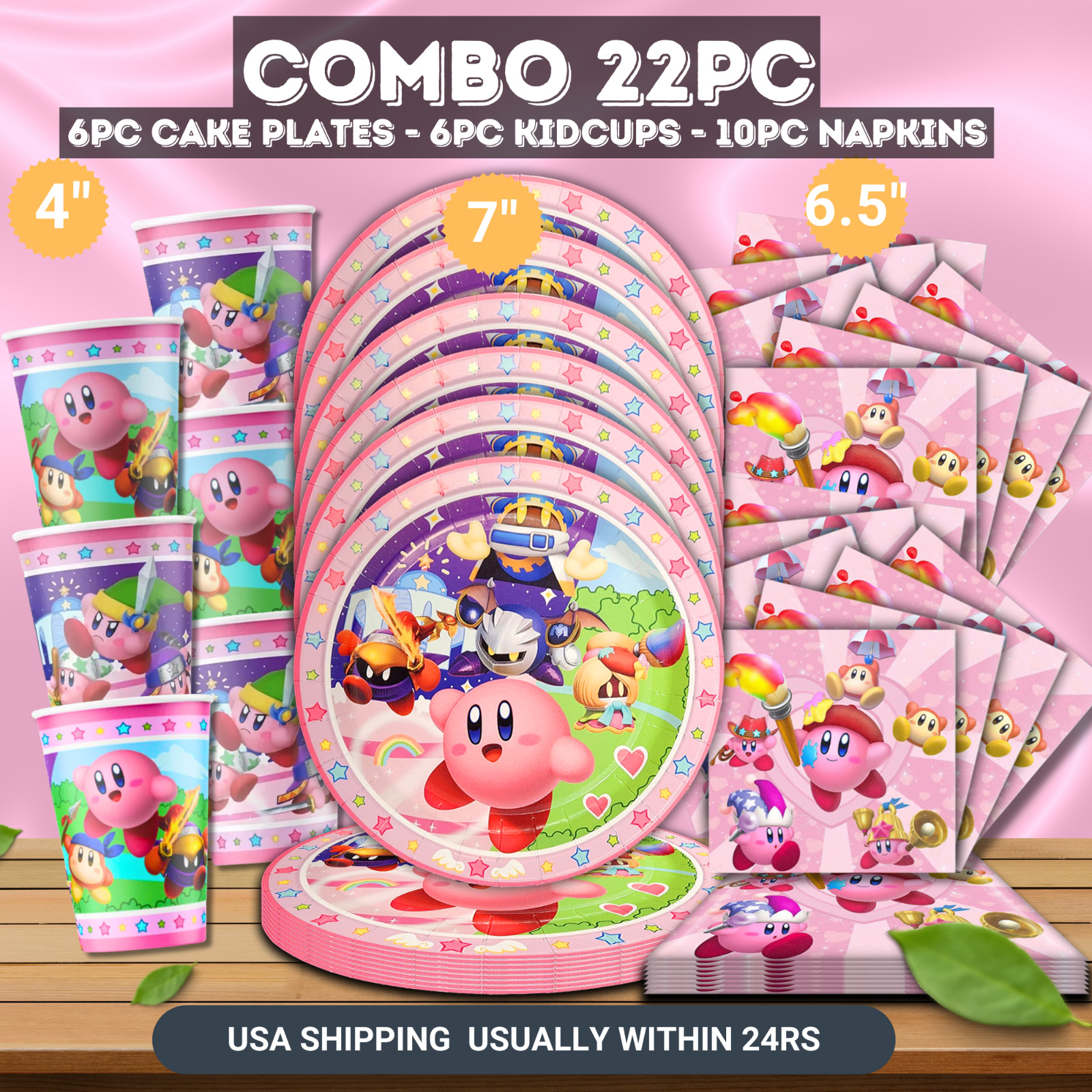 Kirby Star birthday party supplies favor centerpiece decoration event theme pink
