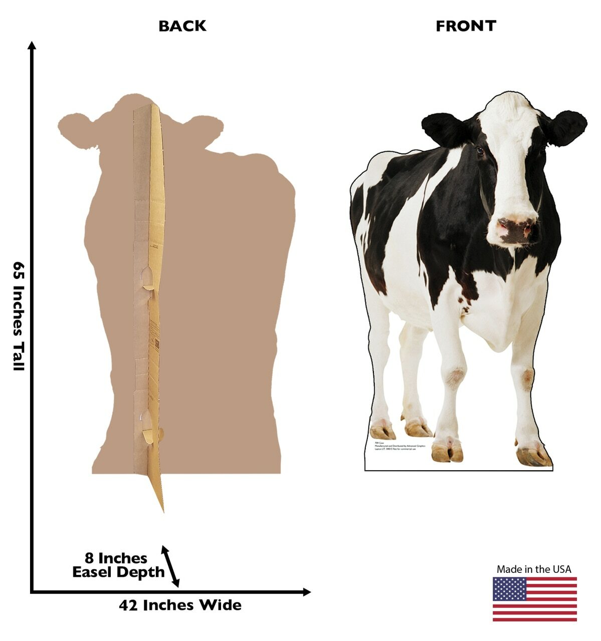 Cow Stand Up Party Decoration Farm Animal Lifesize Cardboard Cutout Farmer Party