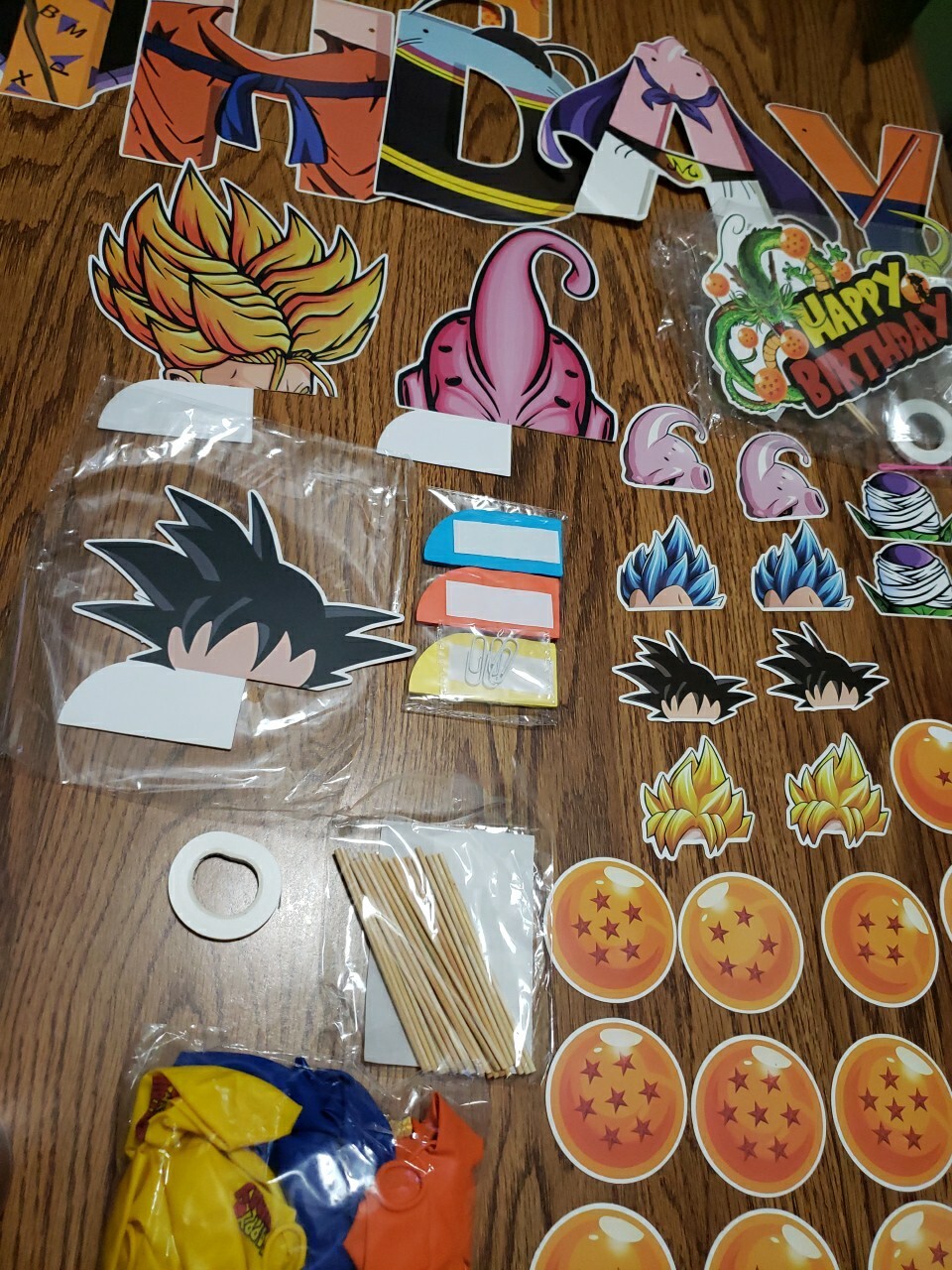 Dragon Ball Z Party Supplies Over 50 Pcs (24 Balloons, 24 Cupcake Toppers) New