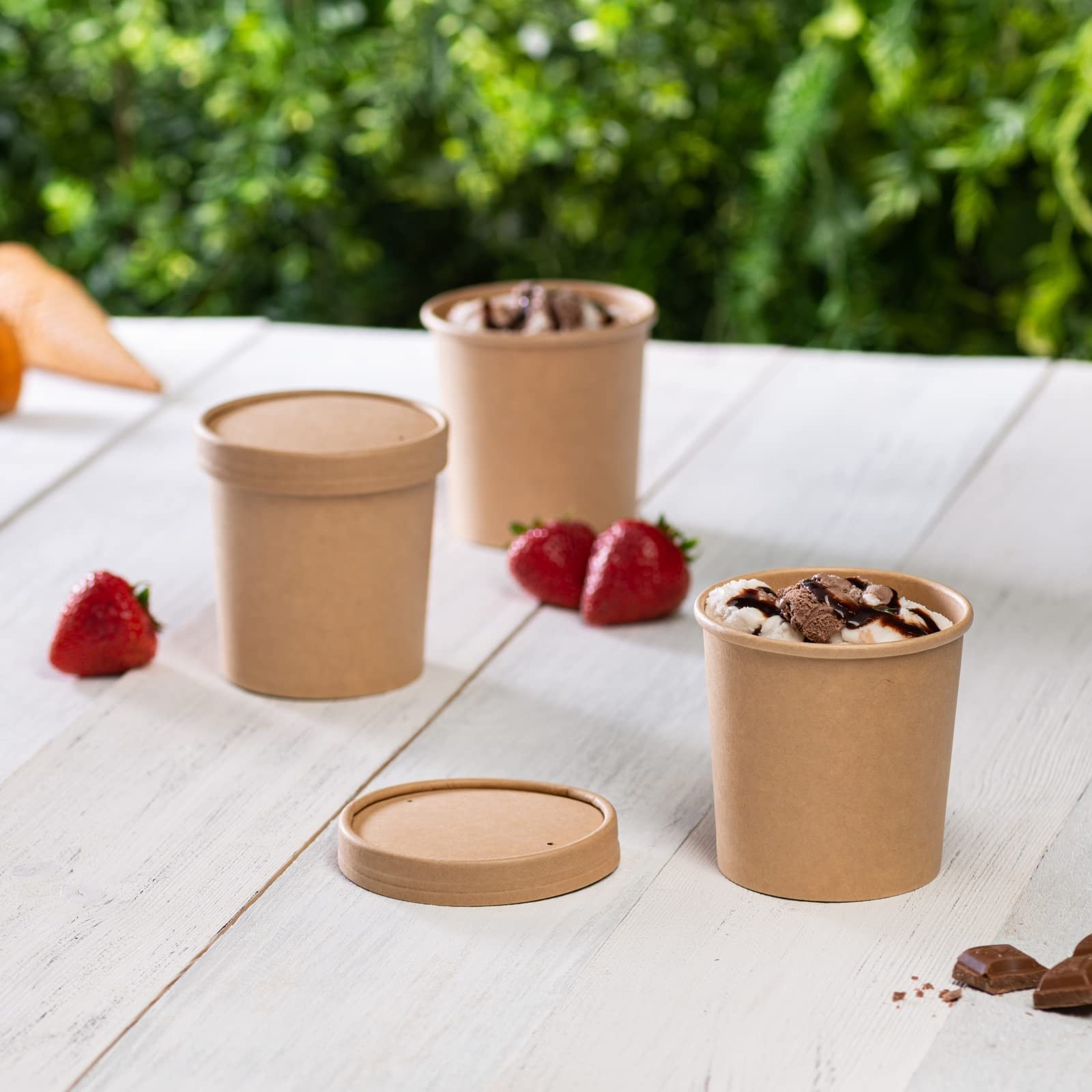 16 oz. Kraft Paper Food Containers with Vented Lids – [50 Count] To Go Hot So…