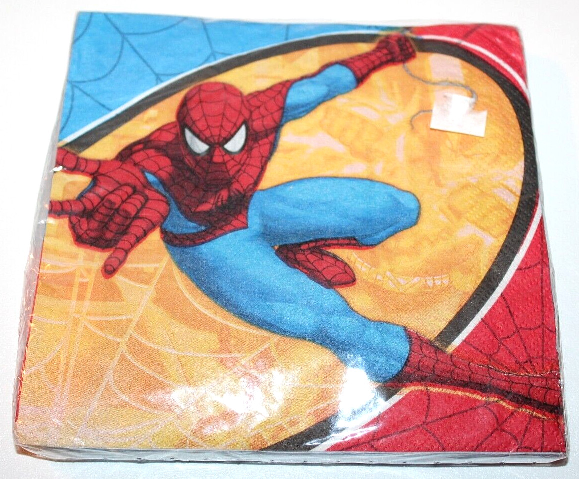 Hallmark Spider Sense Spiderman Red/Blue/Yellow 16 Ct 2-Ply Napkins
