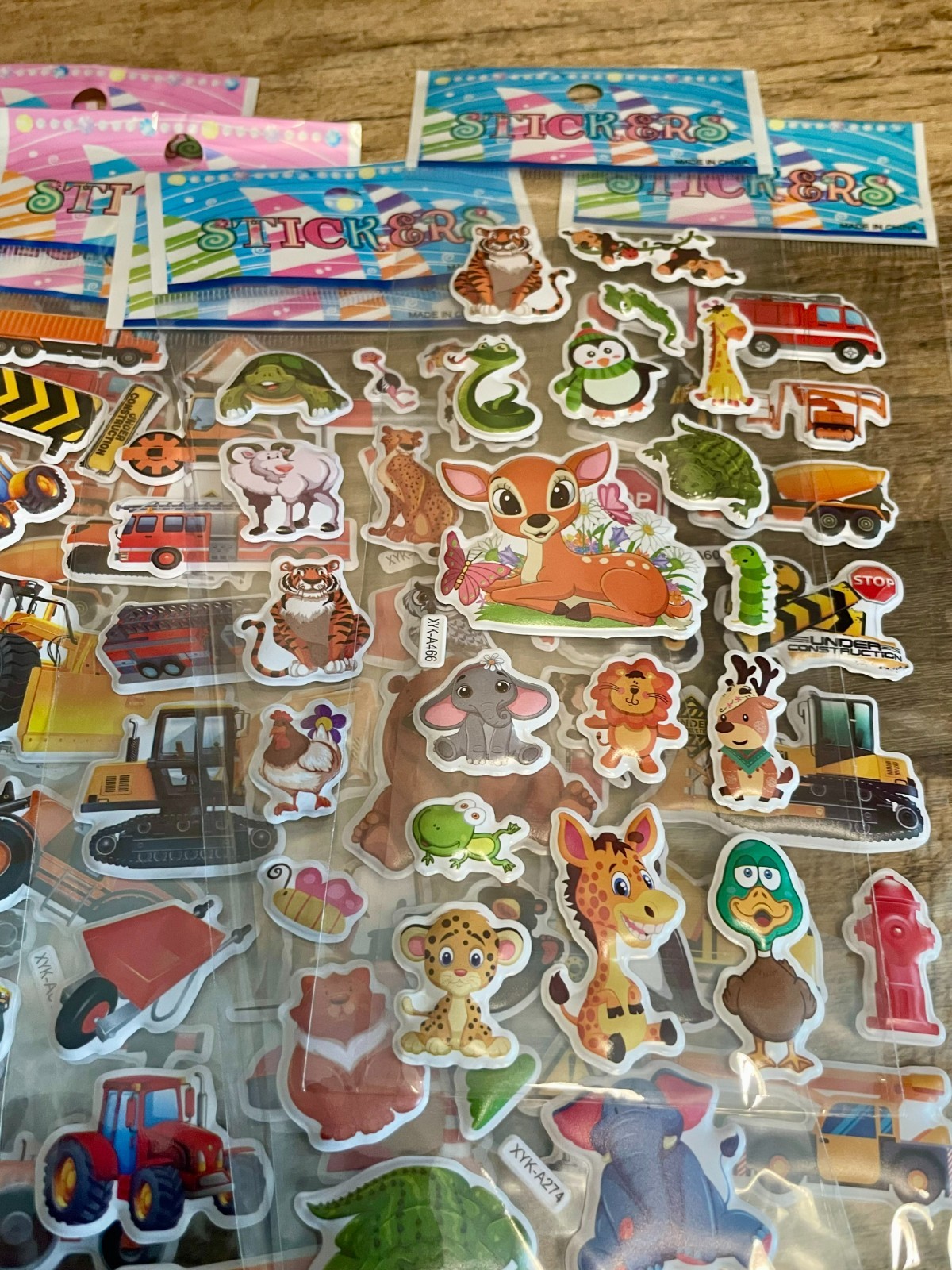 12 PK Party Favors Kids Coloring Books Stickers & Crayons Construction Vehicles