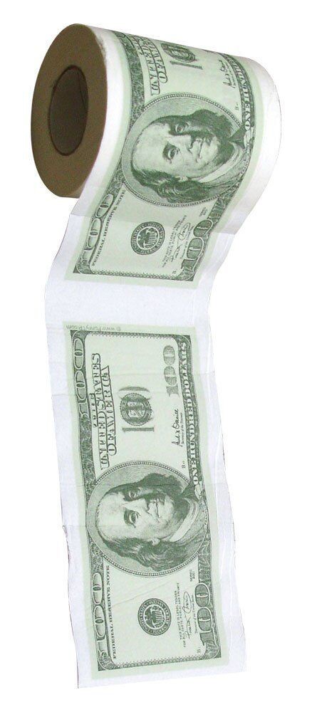 $100.00 – One Hundred Dollar Bill Toilet Paper Roll – Big Mouth Inc