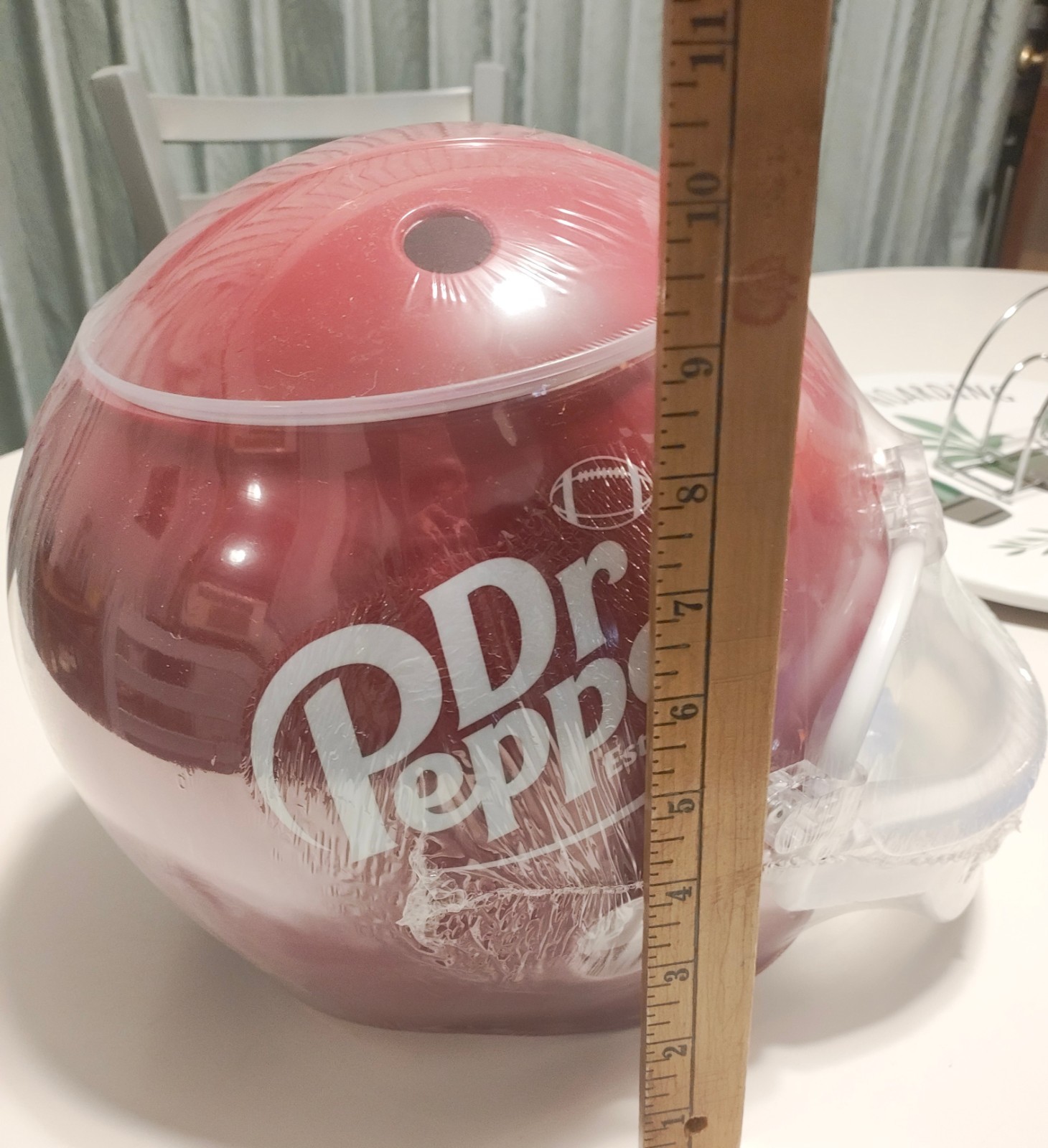 New Sealed Dr Pepper Snack Chips & Dip Football Helmet Bowl Limited edition