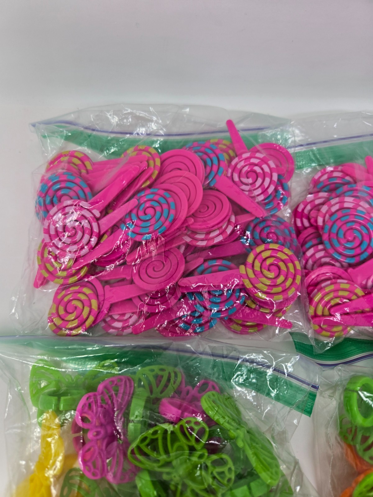 HUGE Vintage LOT of Cake Cupcake Picks Toppers Party Favors Rings Disney LOOK