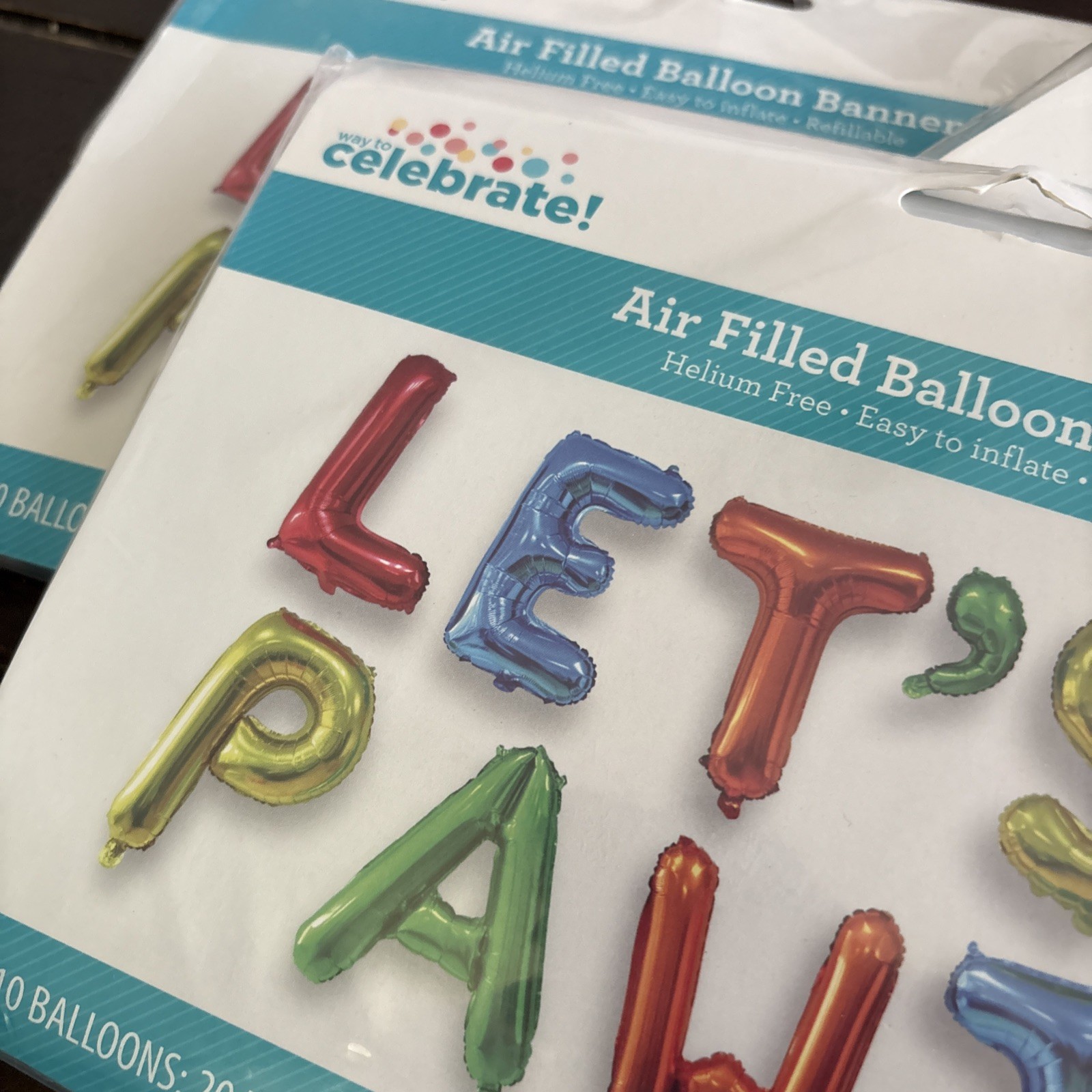 Way to Celebrate Party “LET’S PAWTY” 10 Balloons Banner Multi Colors 20 IN