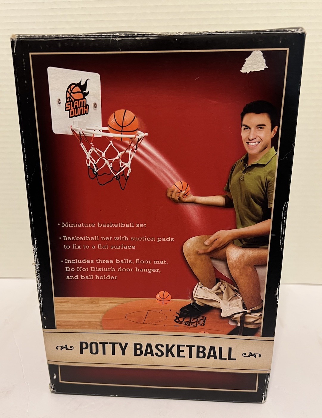Potty Basketball Free Throw Toilet Bathroom Game Slam Dunk Miniature Gag Gift
