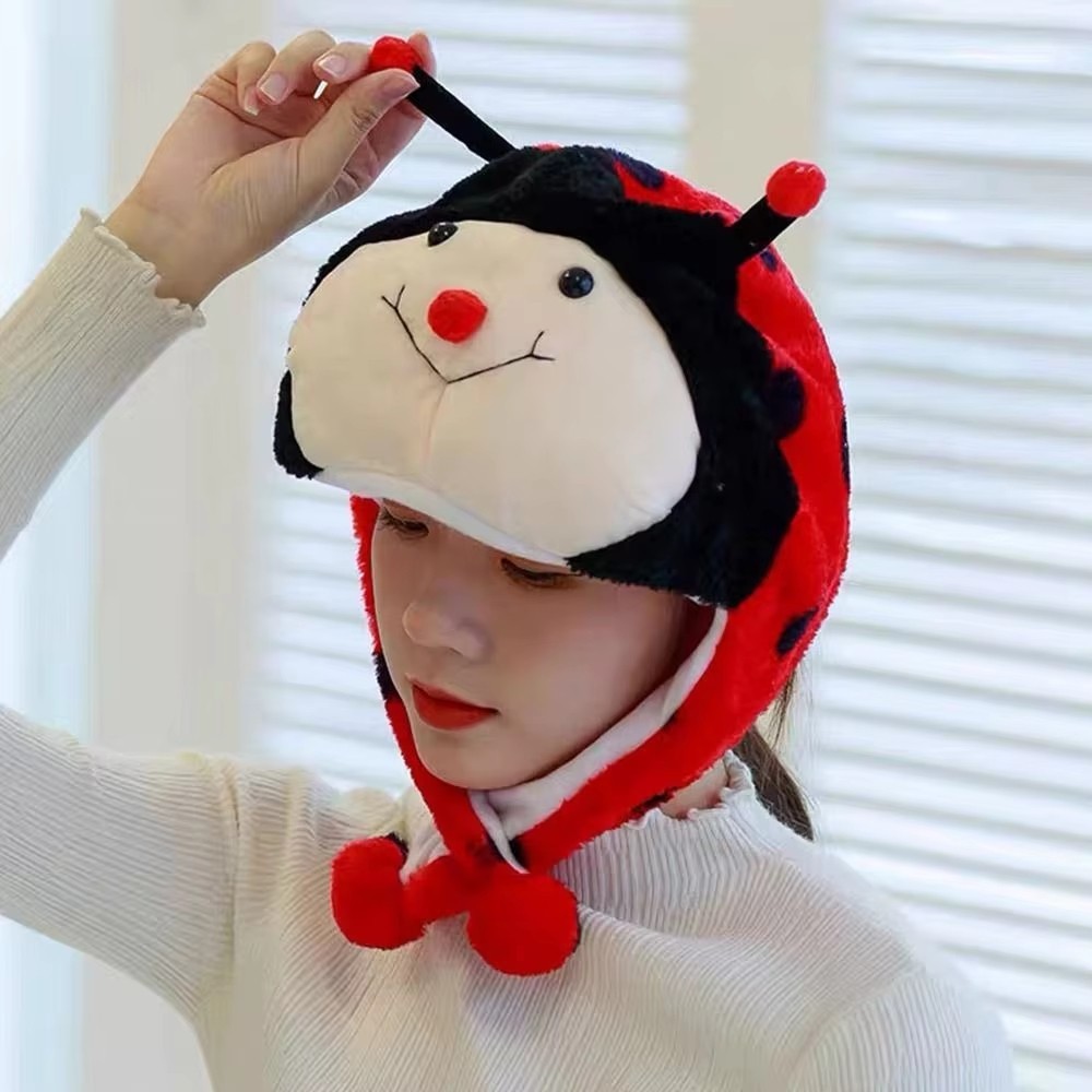 Plush Animal Moving Ears Hat Funny Cosplay Winter Earflap Novelty Airbag Cap