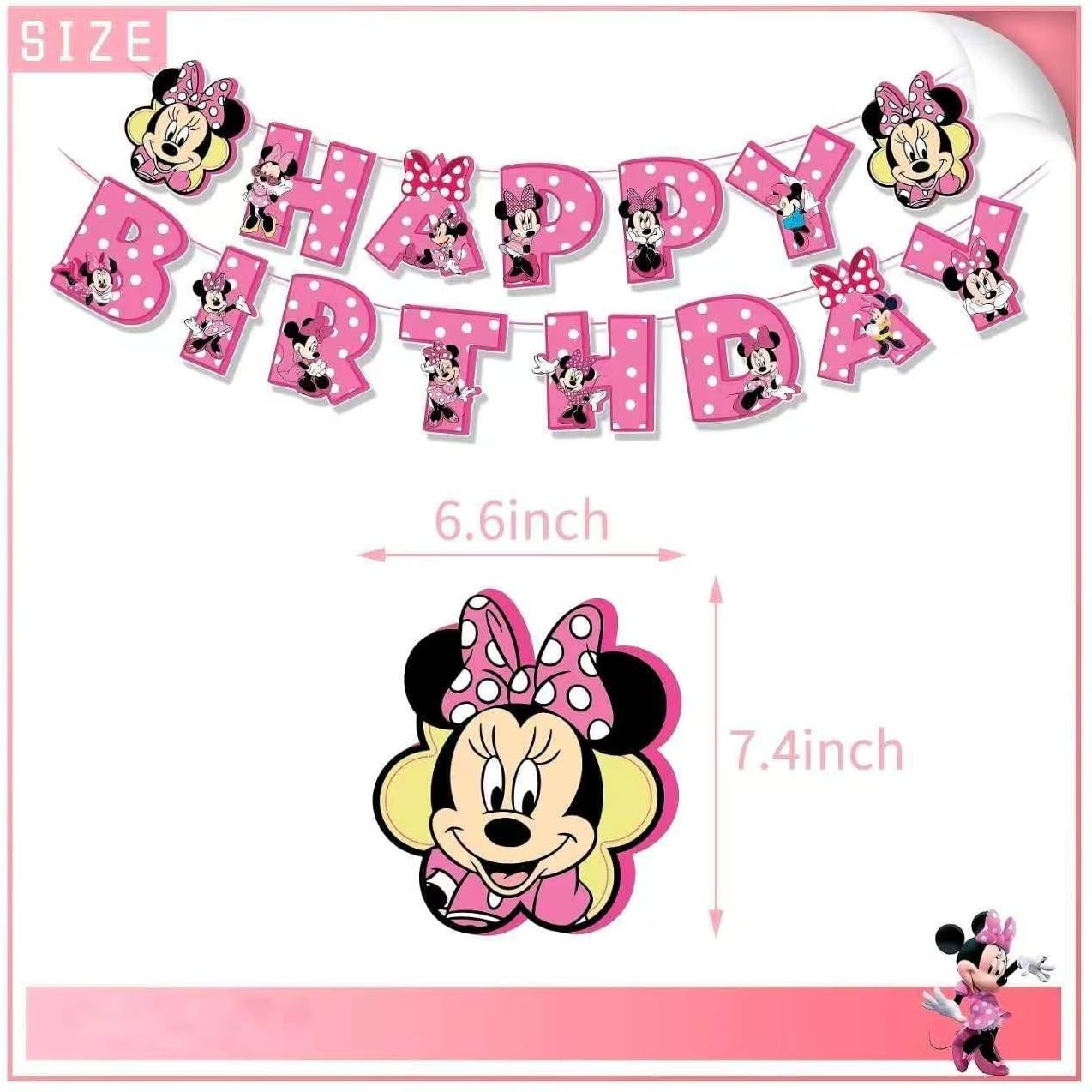 82 pcs, Minnie Mouse birthday party supplies, birthday decorations 10 guests.