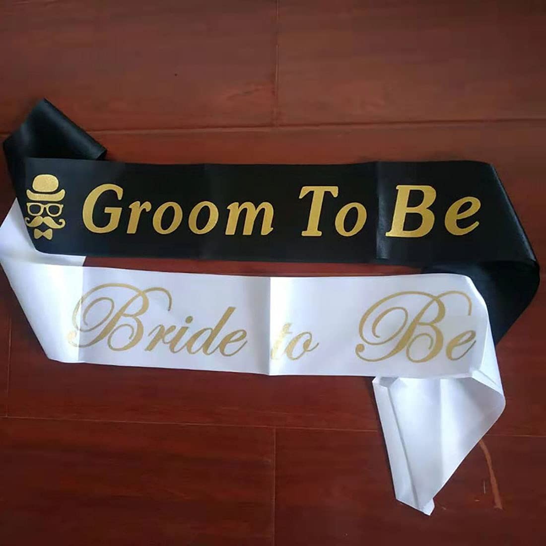 Bachelorette Party Sash Set- Bride and Groom Sash for Wedding Bridal Shower P…