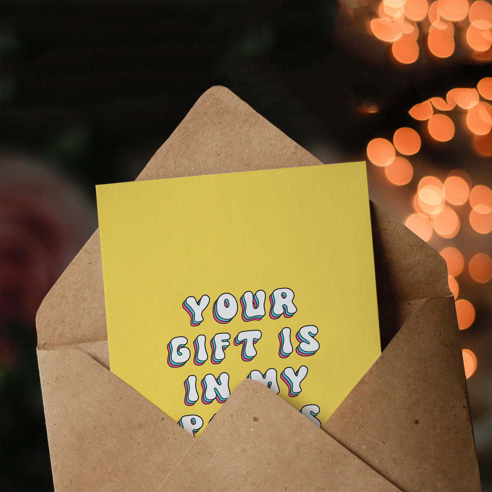 Birthday Card Your Gift Is In My Pants Funny Rude Adult Humour Wife Girlfriend