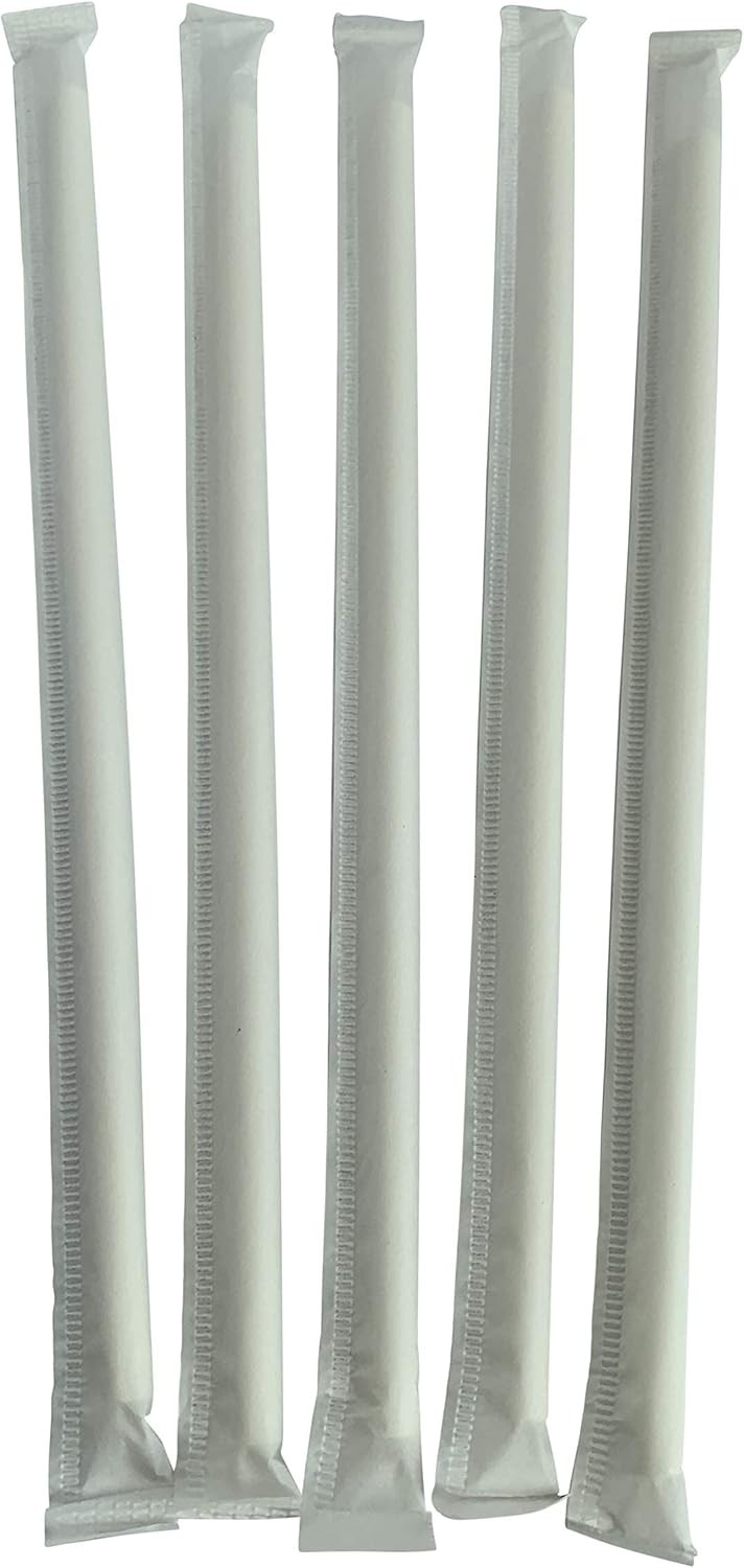 400 Count | Kingseal Disposable PAPER Drinking Straws, FSC Certified, Paper