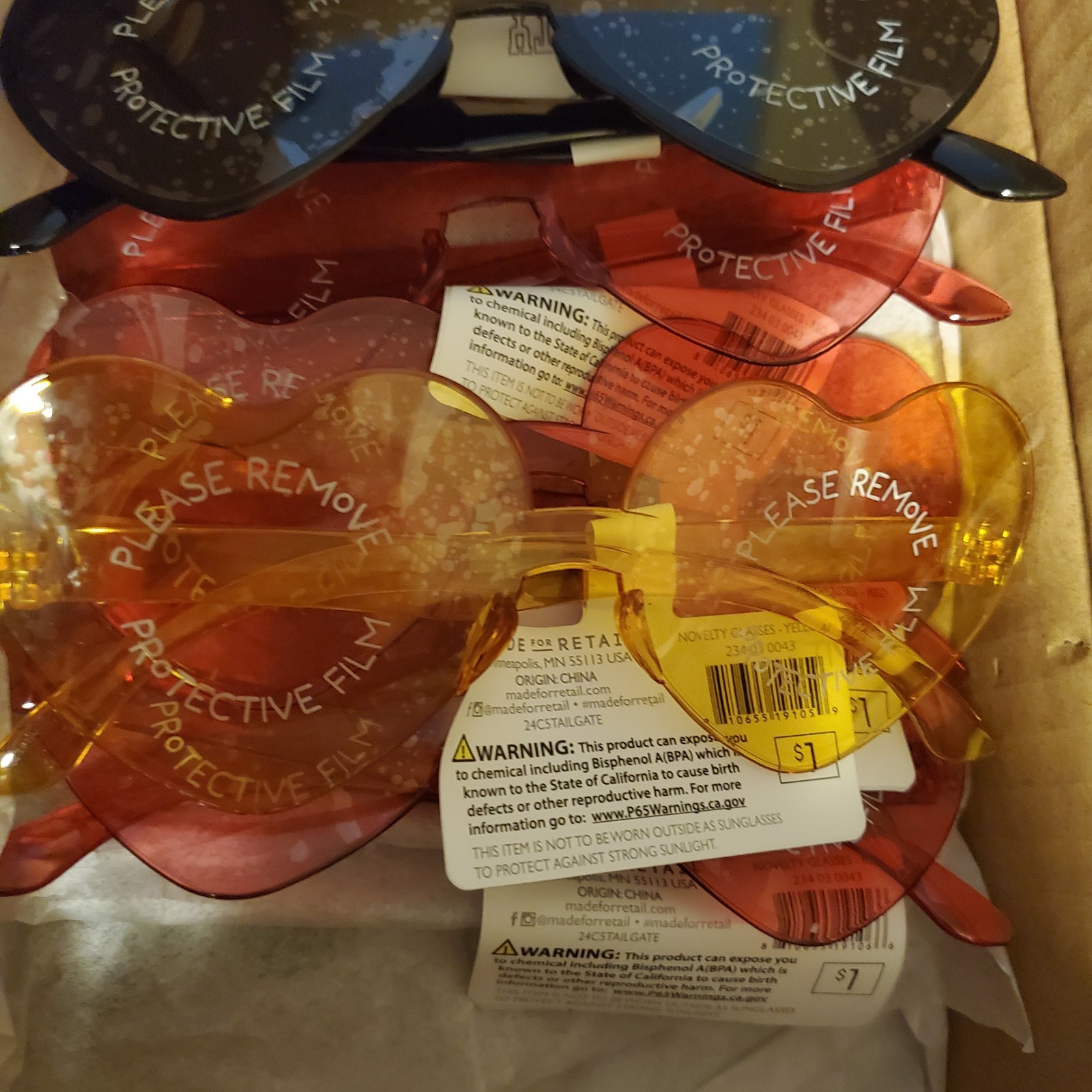 Heart Shades Valentines Day School Favors Wholesale Lot 24pcs 4 Colors