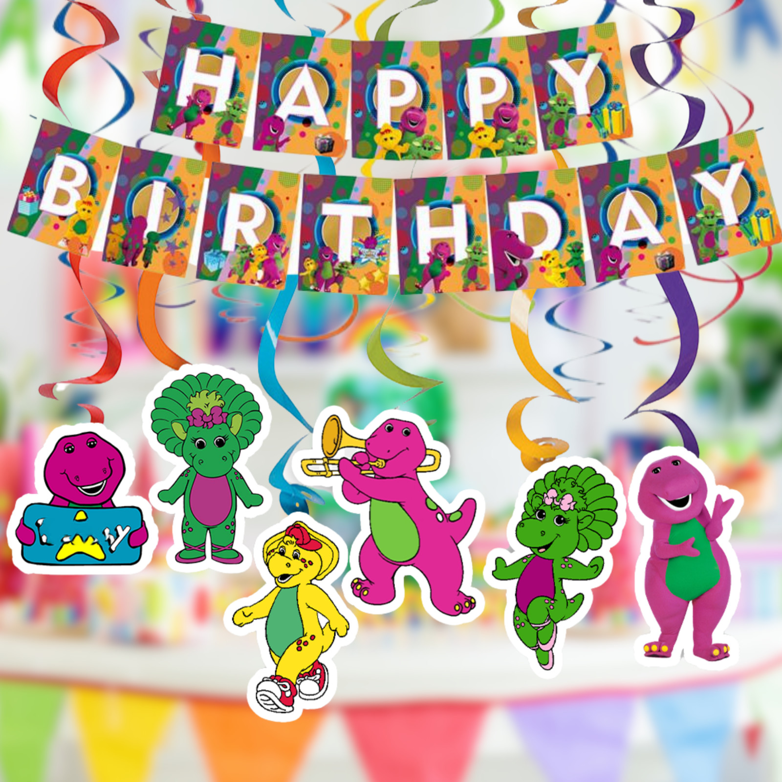 BARNEY cake birthday party decorations decor theme idea supplies BALLOON CUPCAKE