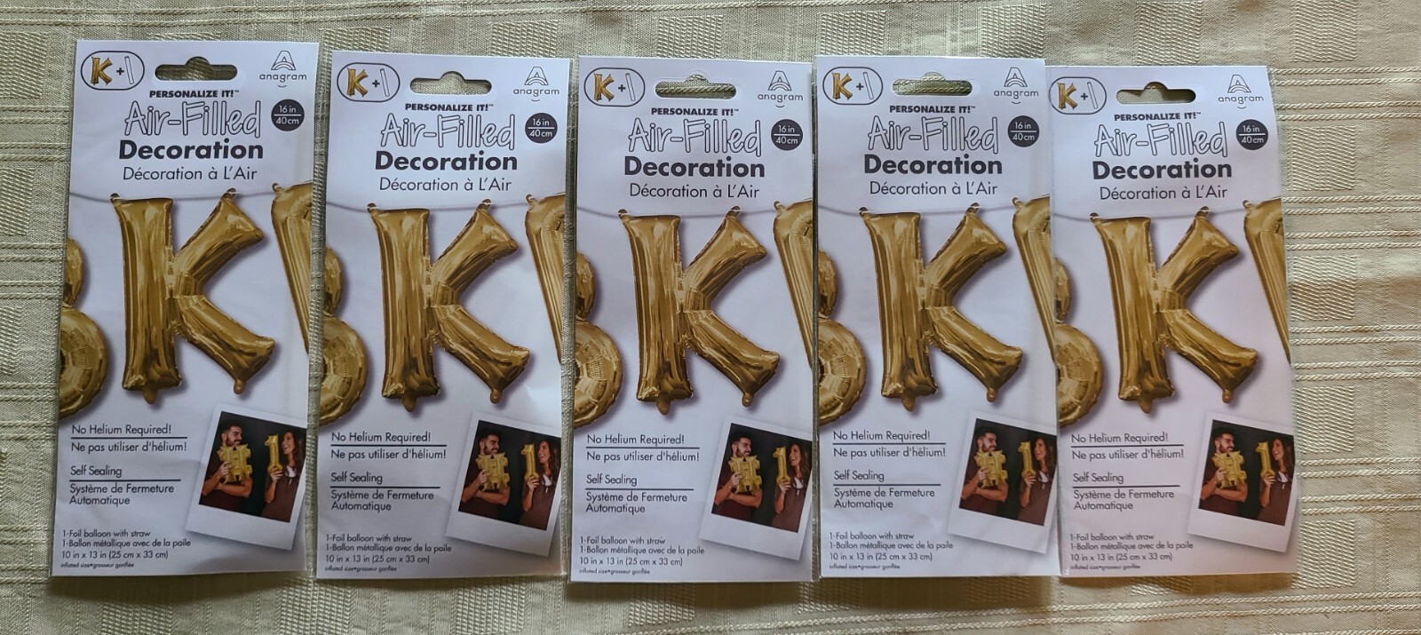 Air-Filled Uppercase ” K ” Backdrop Balloons Banner Decoration 5 Pack 10″ x 13″