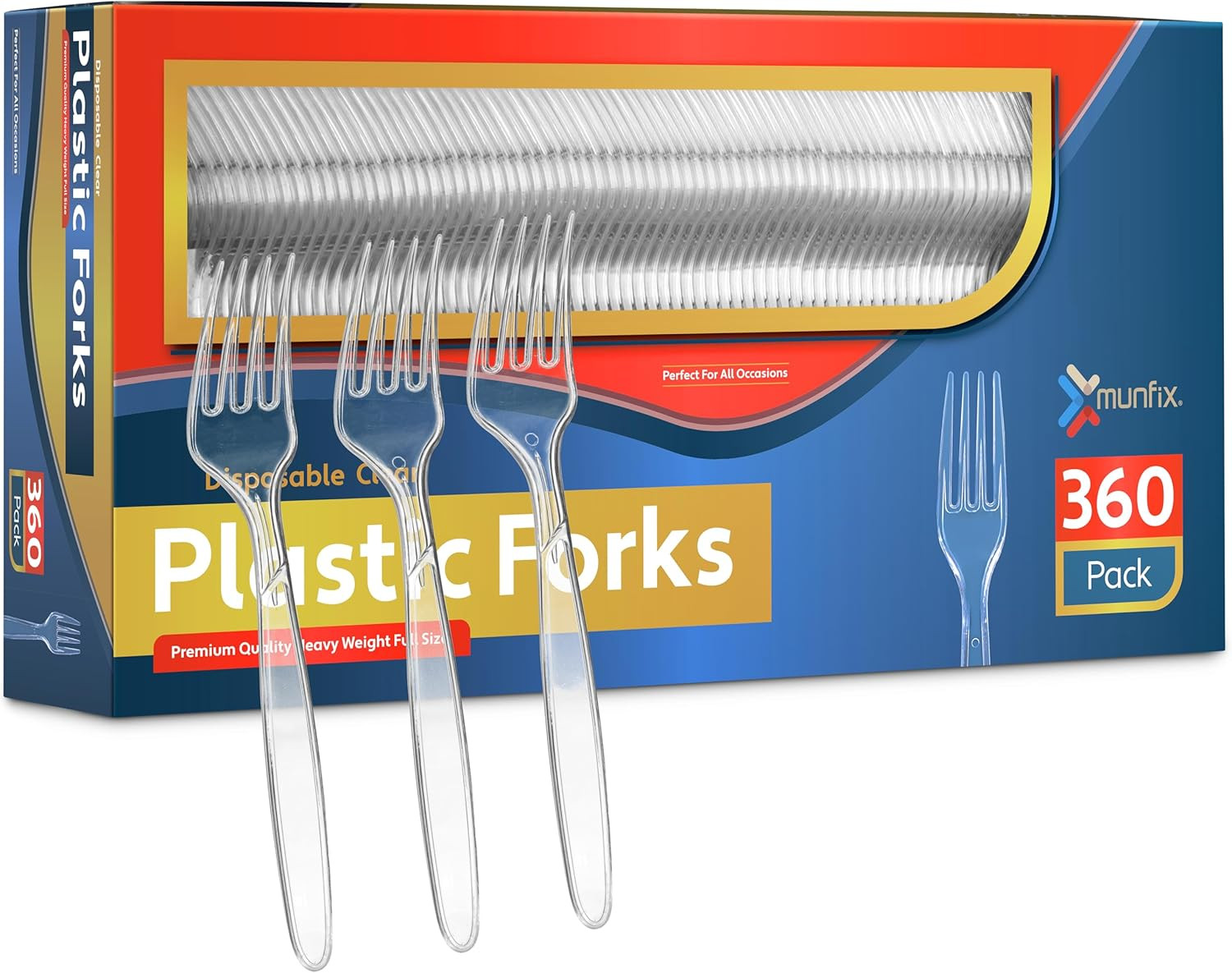 360 Count Heavy Duty Clear Plastic Forks BPA Free Disposable Party Cutlery
