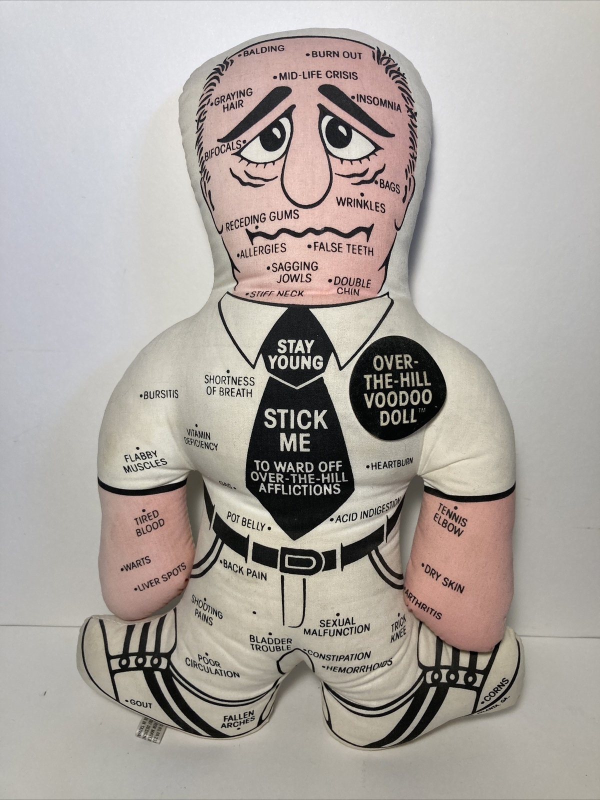 Vintage 1987 Stay Young 40th 50th Over the Hill Birthday Voodoo Doll Plush