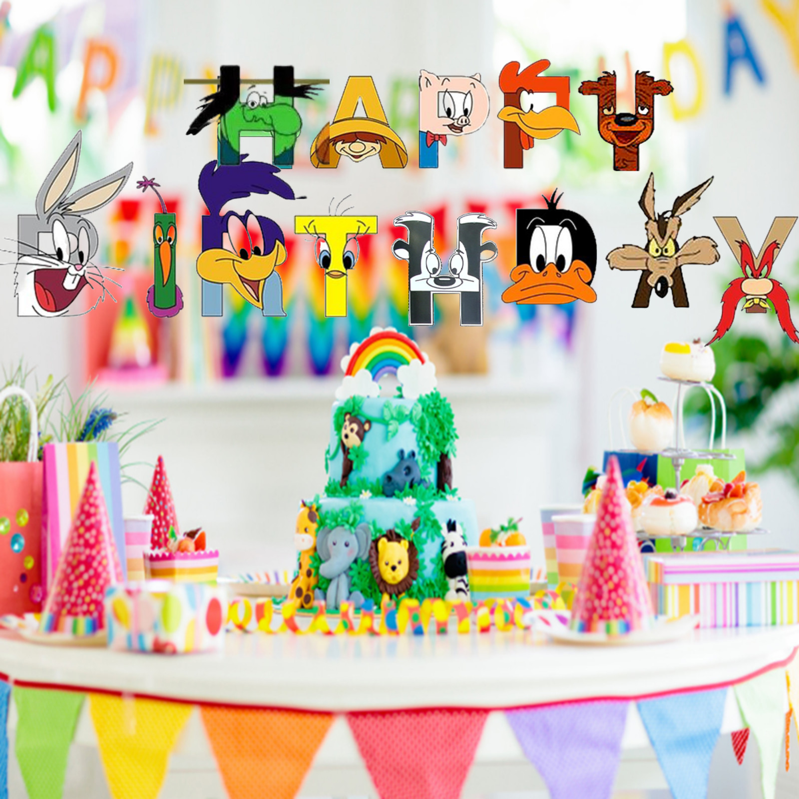 Looney tunes birthday party supplies favor centerpiece decoration event theme