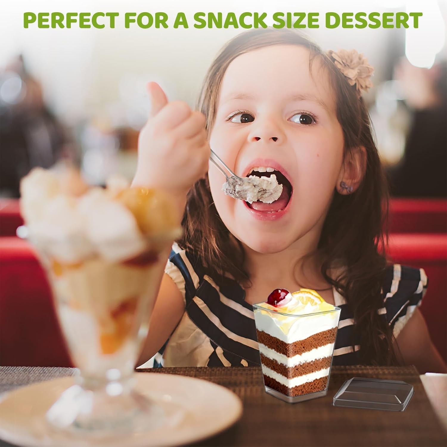 Dessert Cups Set 20pcs 5 Oz Plastic Parfait Cups with Lids Spoons for Party