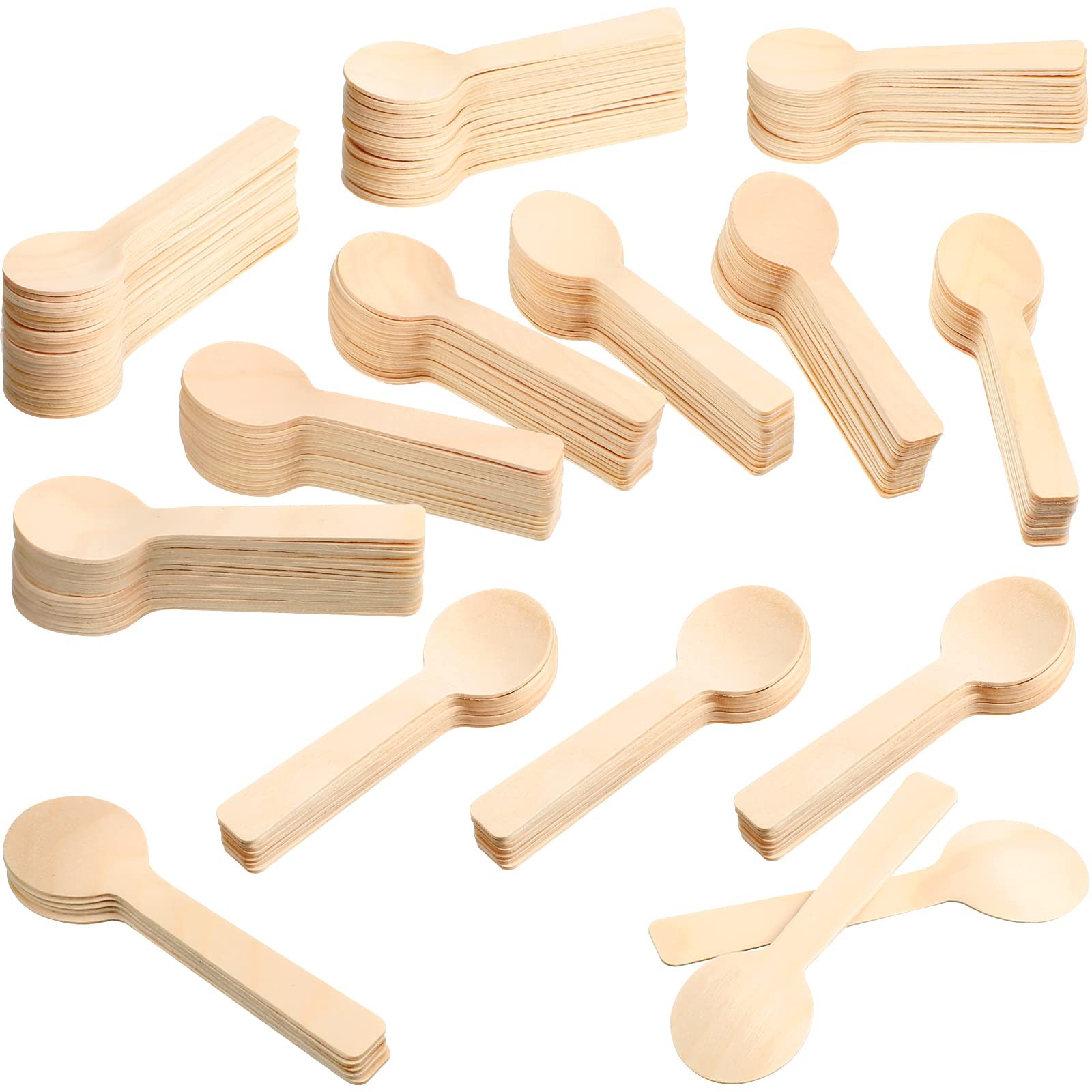 1000 Pack Mini Wooden Spoons 4 Inch Wood Small for Dessert Disposable Wooden …