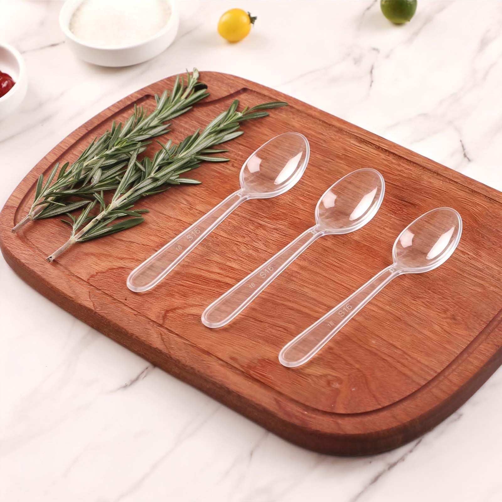 400 Count Clear Plastic Spoons Disposable, Plastic Cutlery Utensils Set, BPA-…