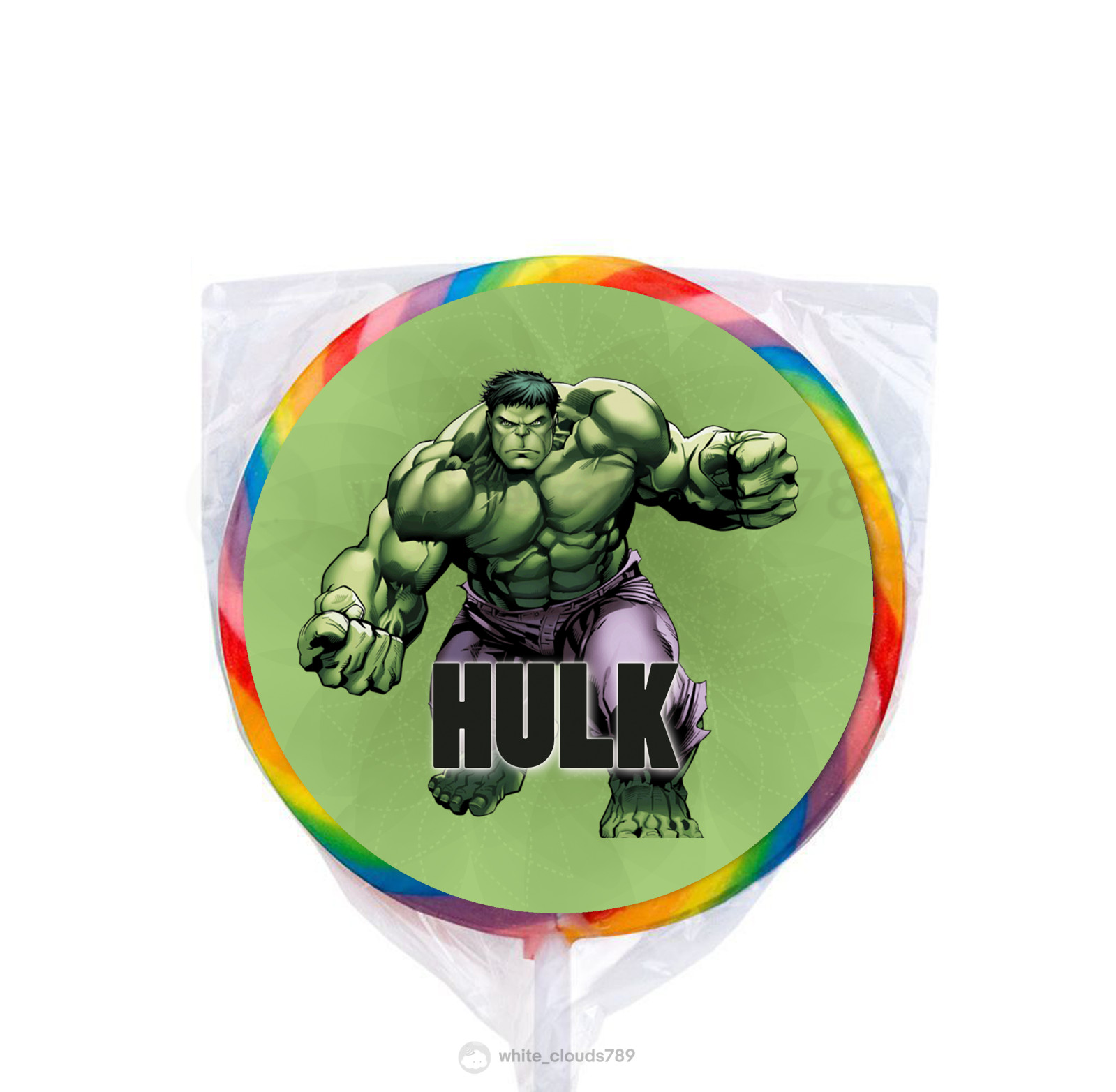 24 Marvel Hulk Super Hero 1.67″ Sticker Labels for Bag Lollipop Party Favor