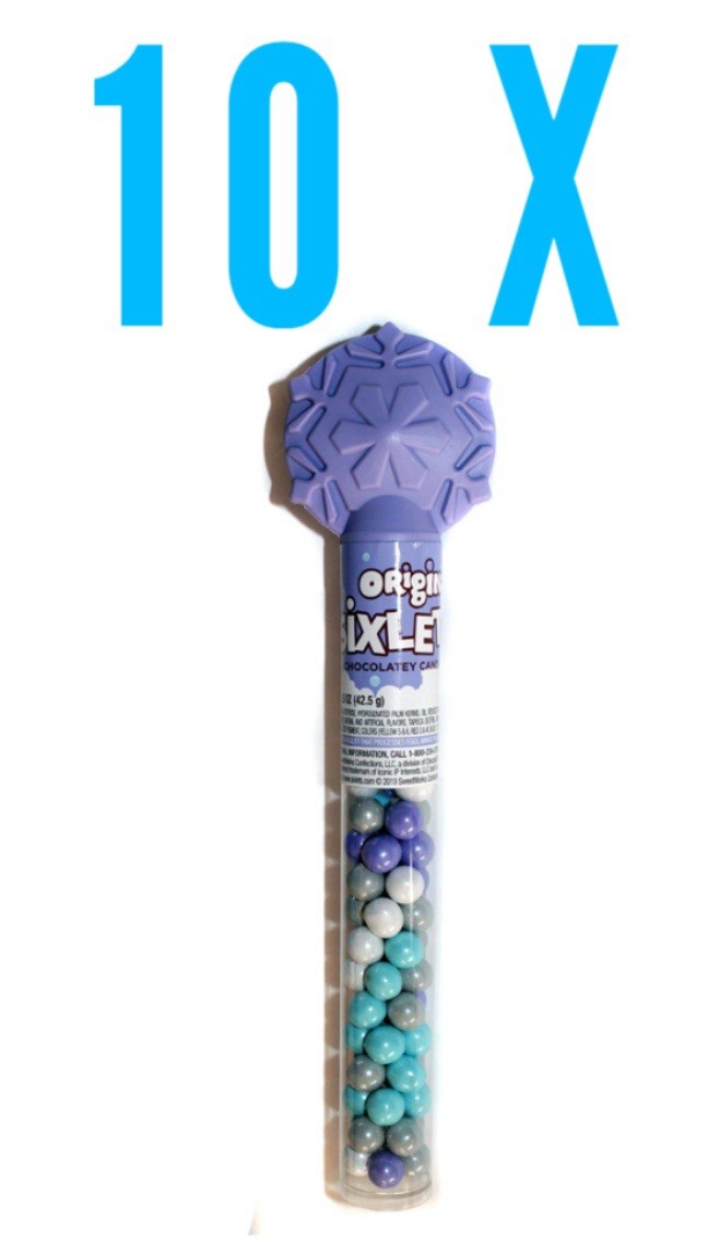 Sixlets Candies Snowflake Tubes Filled/Any Occasion 5oz EACH 10-PACK New/Sealed