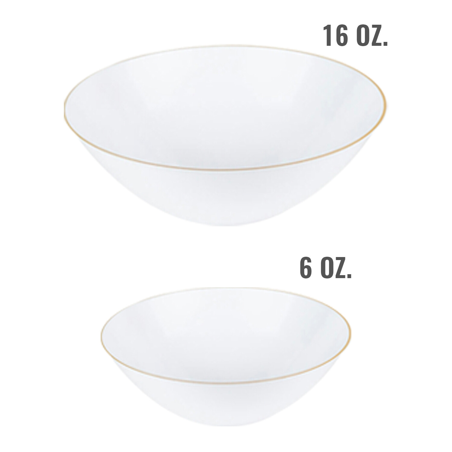 Fancy Organic Round Disposable Plastic Dessert Soup Bowls, Heavy Duty 120 pcs