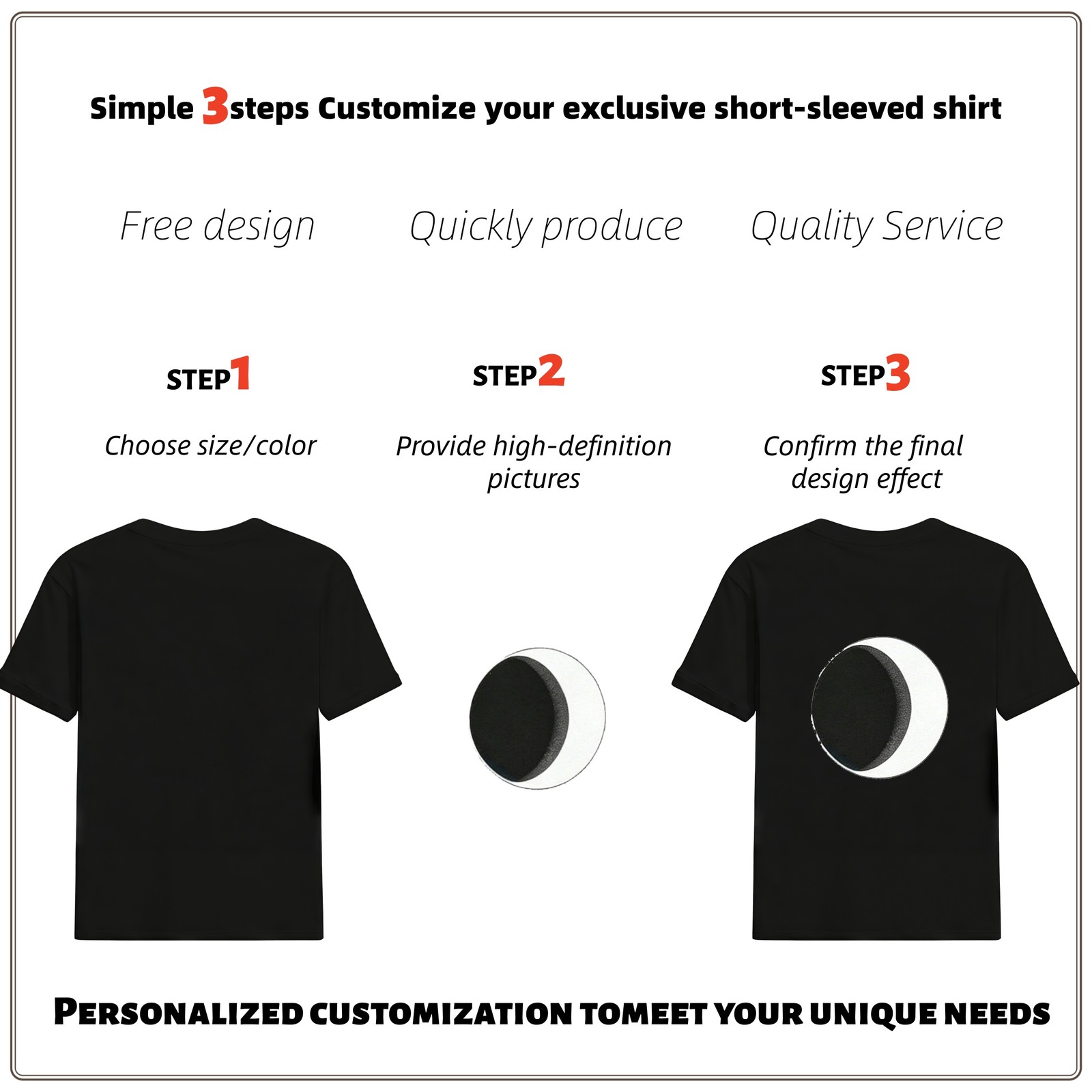 Hollowmark Custom Dark Graphic Tee Back Print Black White S-5XL Casual Shirt