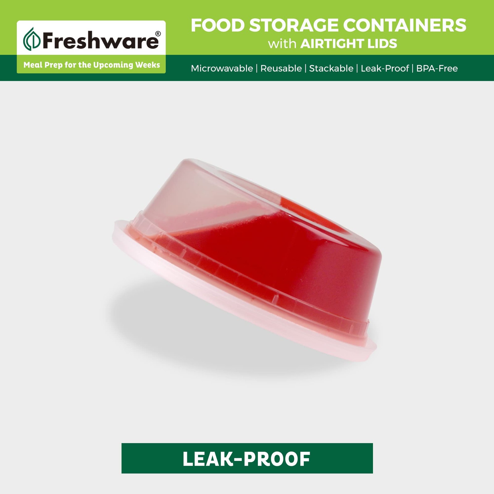 Freshware Food Storage Containers [50 Set] 8 oz Plastic Deli Containers with Lid