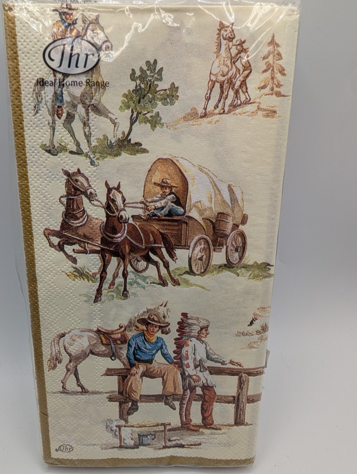 Napkins Wild West Cowboys Indians (16) 4.5×8.5″ Buffet/Guest Towels IHR Germany