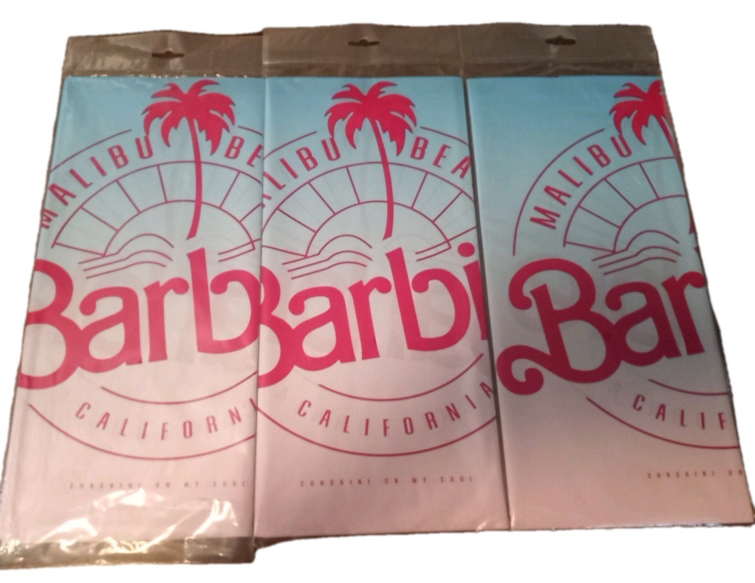 3- 54×96 Barbie Malibu Beach California Tablecover For Parties