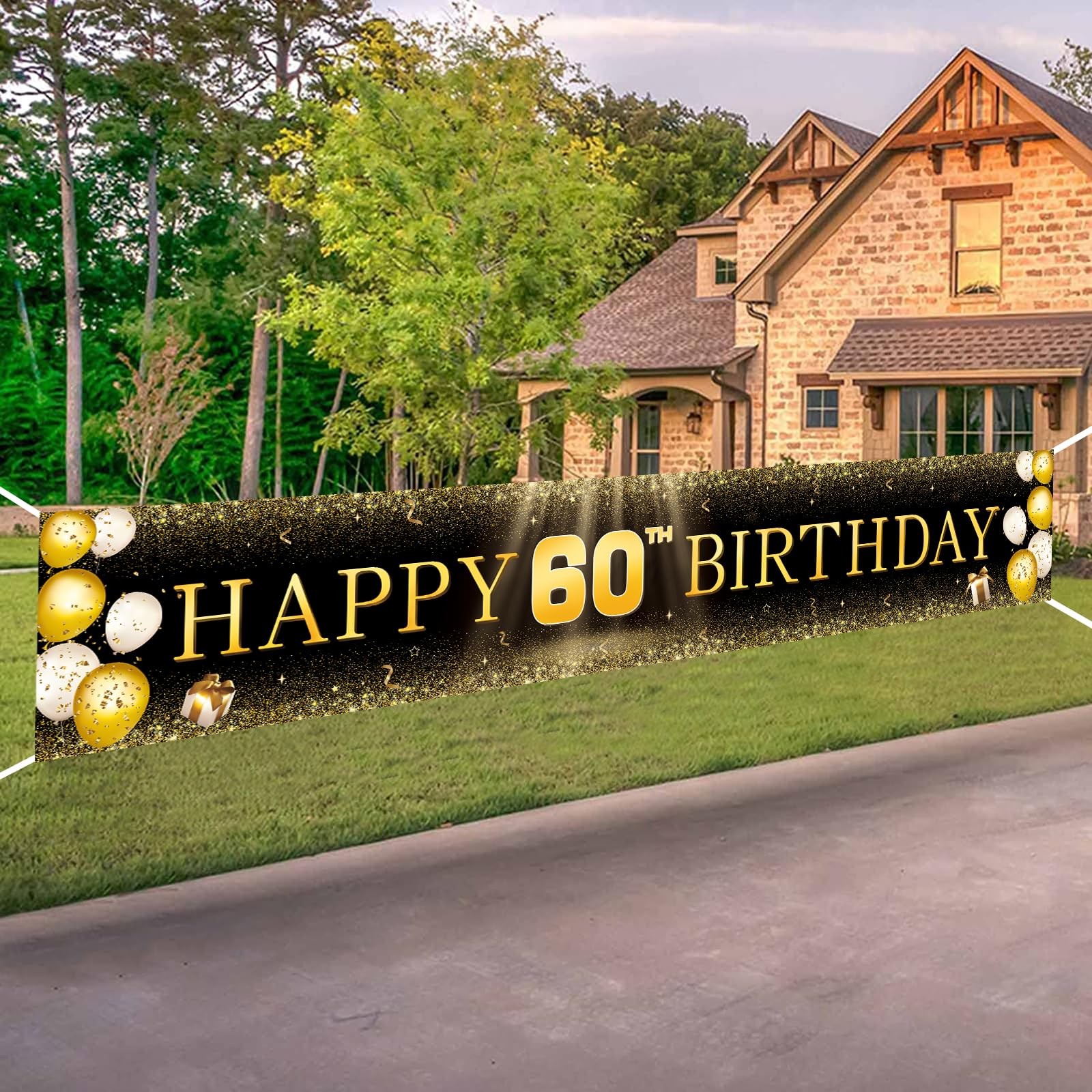 Over The Hill Decor, Extra Large Birthday Banner, Indoor Outdoor, Gold