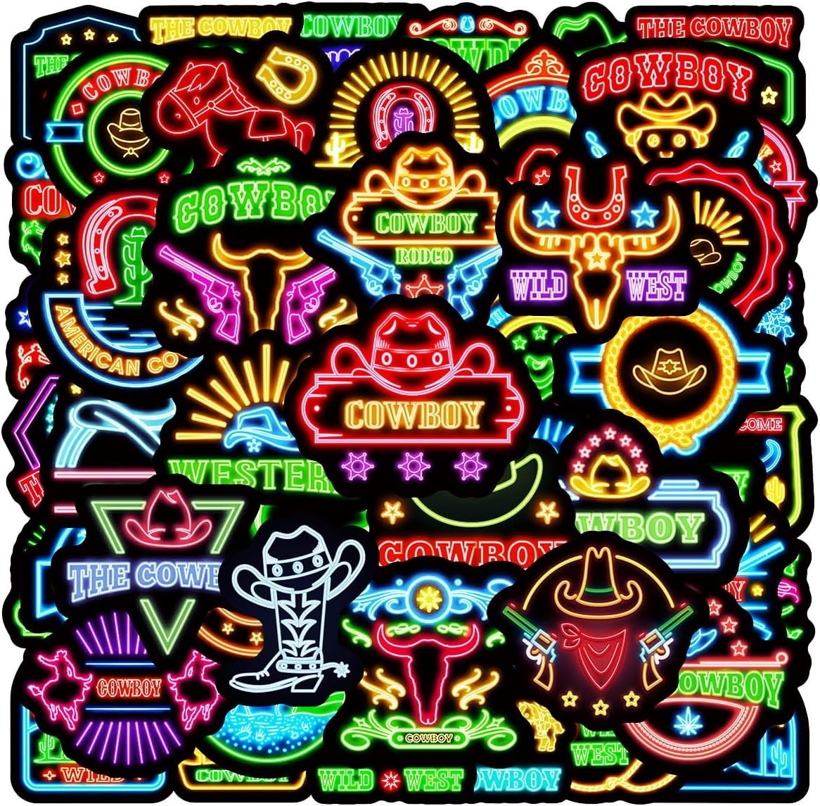 150pcs COWBOY stickers ranch horse hat decal cowboys kids western party favors