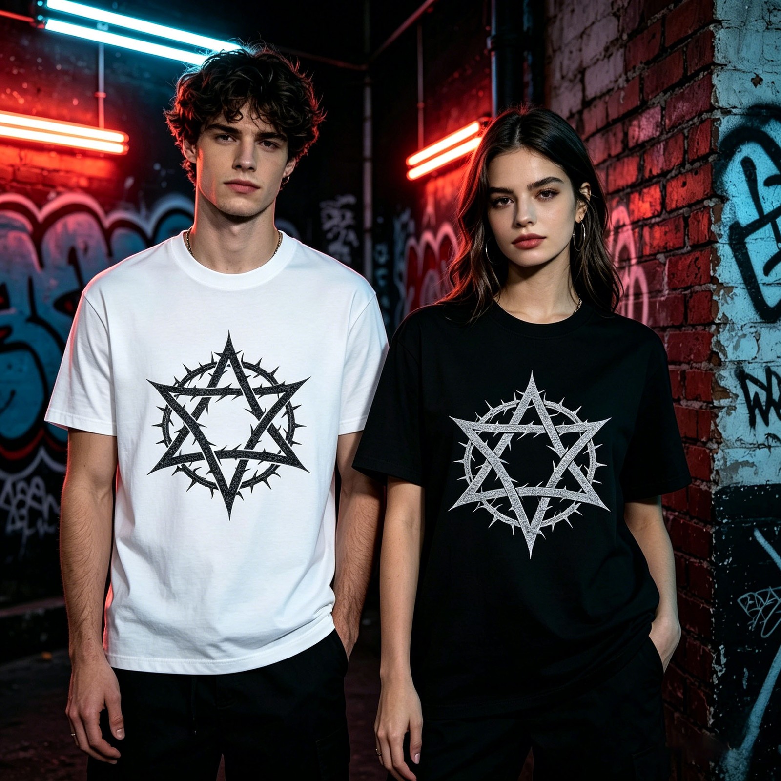 Hollowmark Custom Minimal Front Print Tee Black White S-5XL Casual Dark Shirt