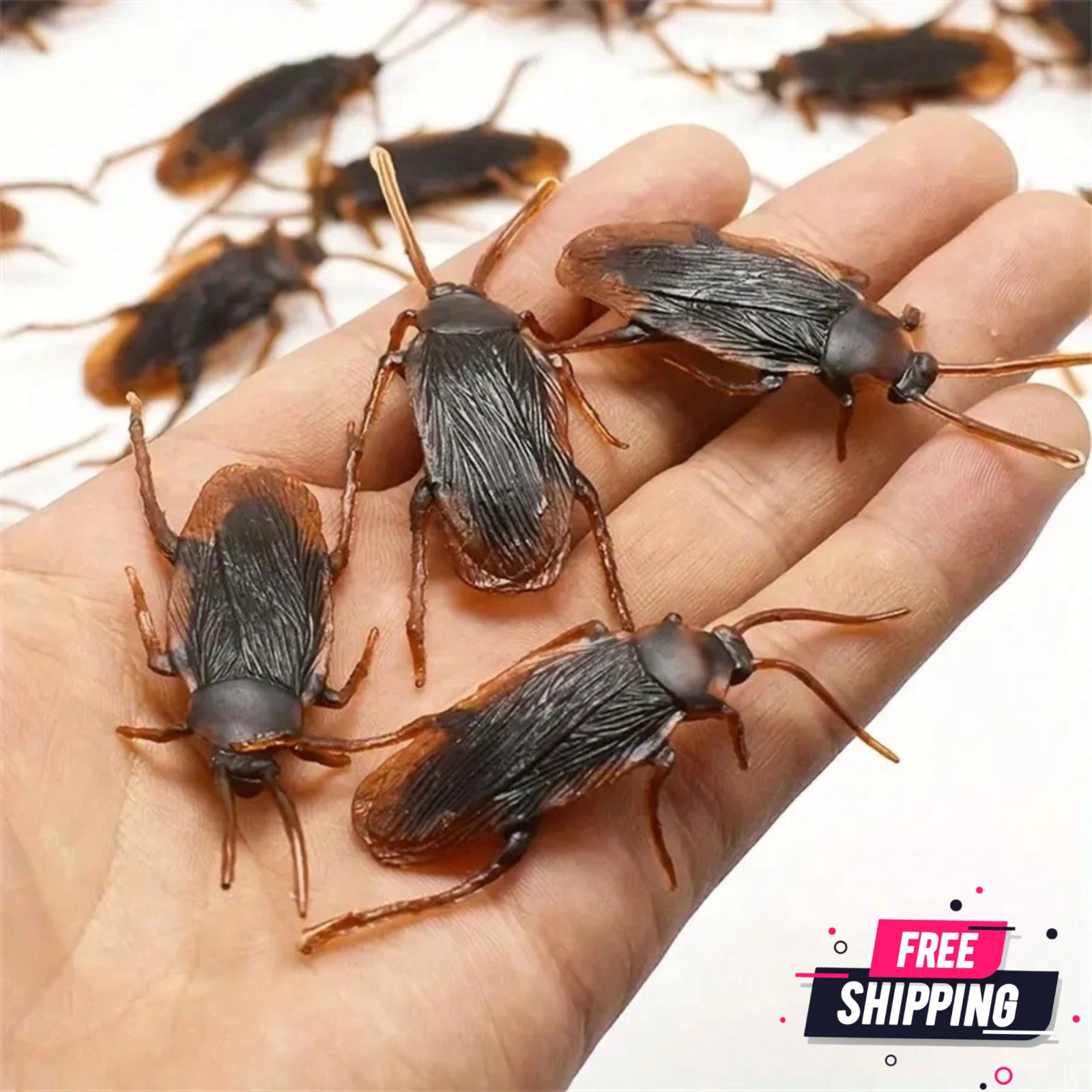5pcs Fake Cockroach Funny Prank Toy Novelty Realistic Cockroach Insect Toy Joke