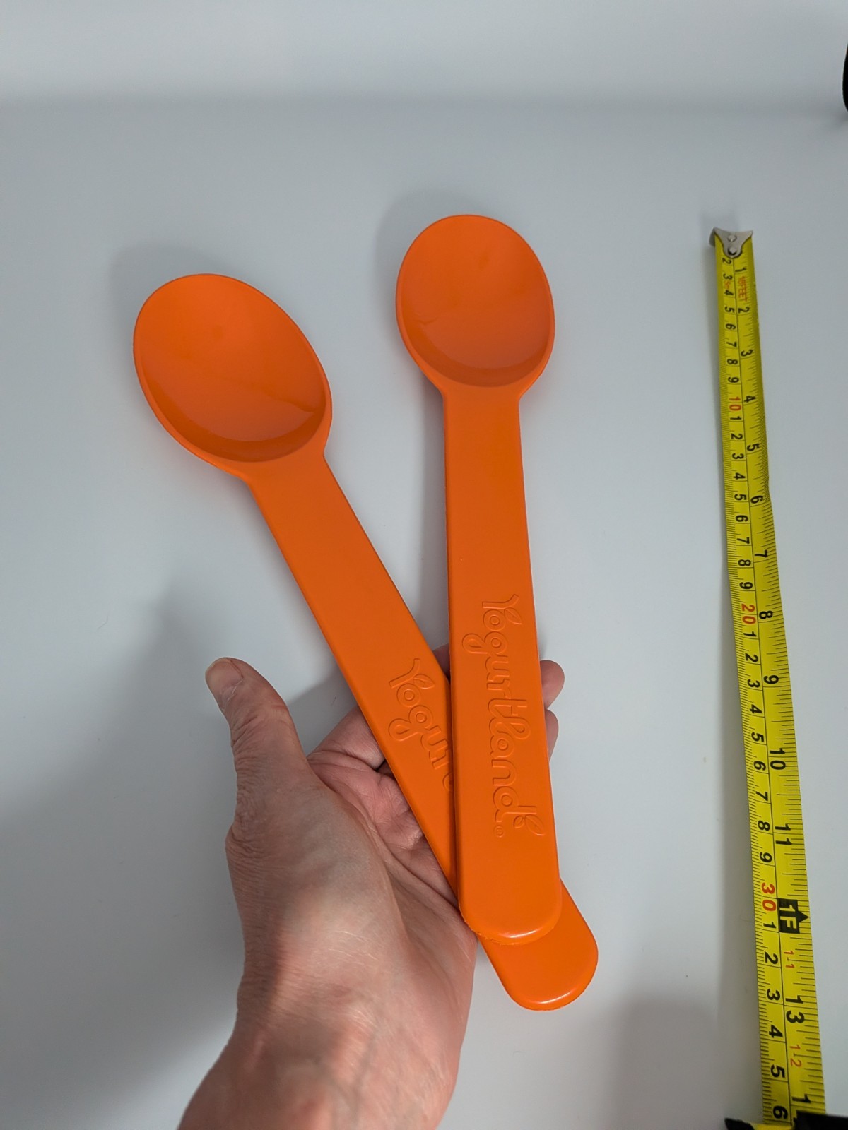Set of Giant 12″ Yogurtland Orange Spoons, 2024 Natl. Spoon Day Limited Edition