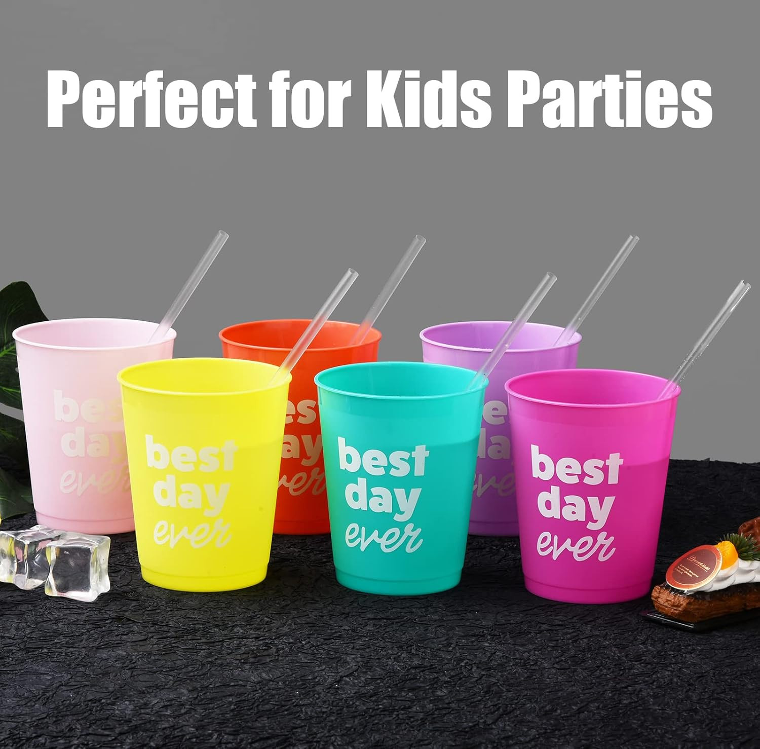 500-Pack Clear Plastic Drinking Straws, Individually Wrapped Plastic Disposable