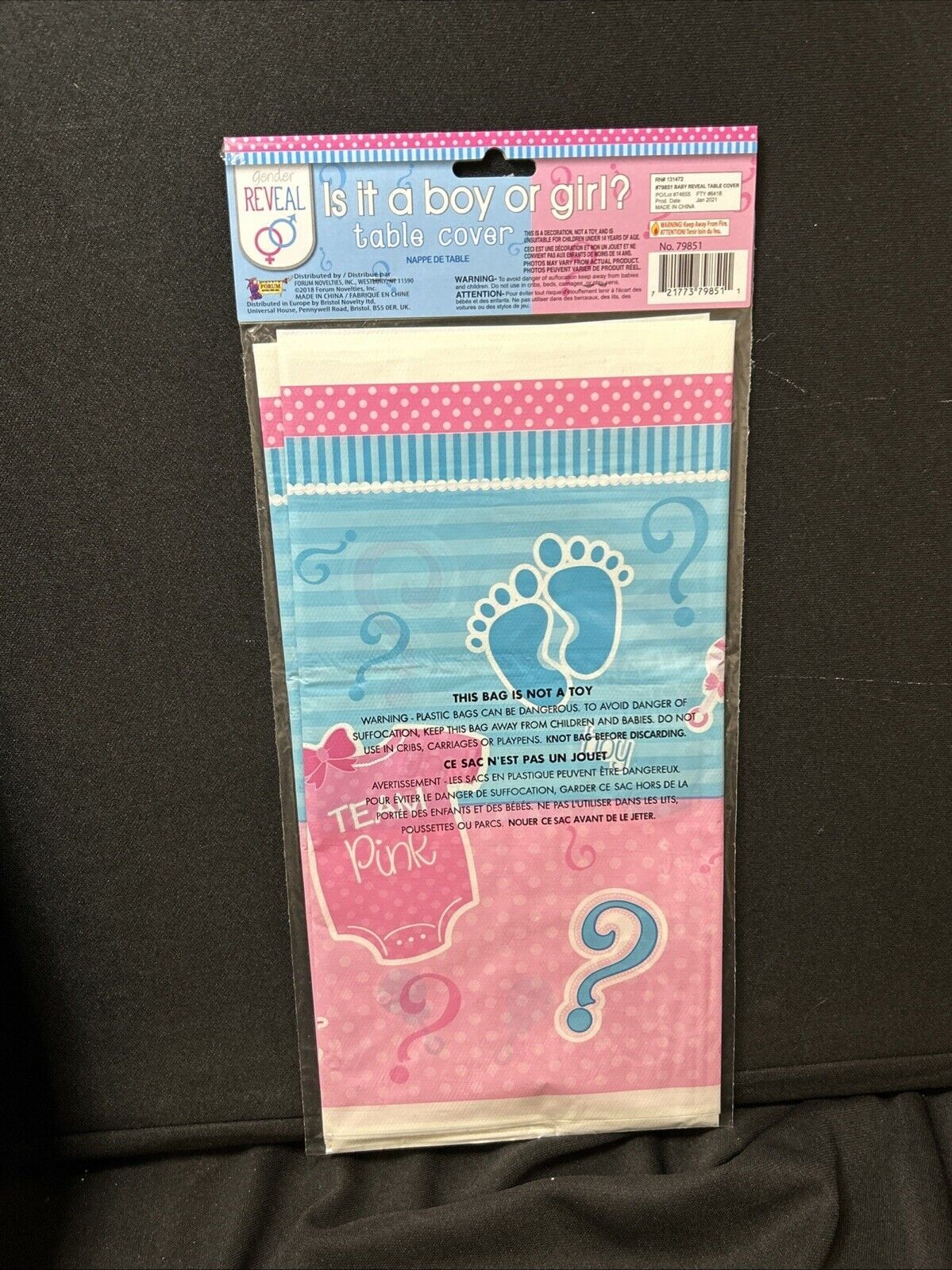 Forum Novelties Gender Reveal Table Cover Baby Shower Party Supplies 1 Count