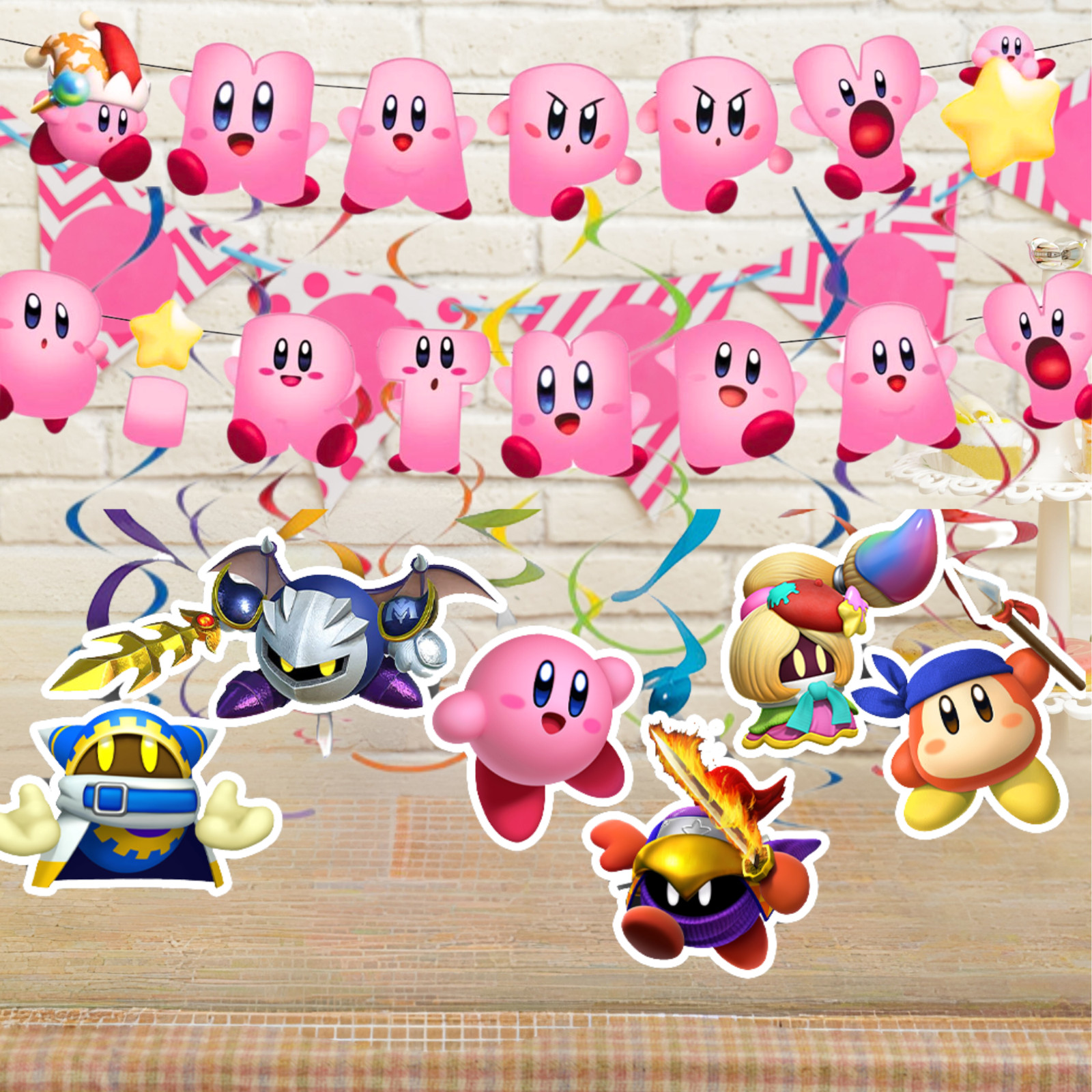 Kirby Star birthday party supplies favor centerpiece decoration event theme pink