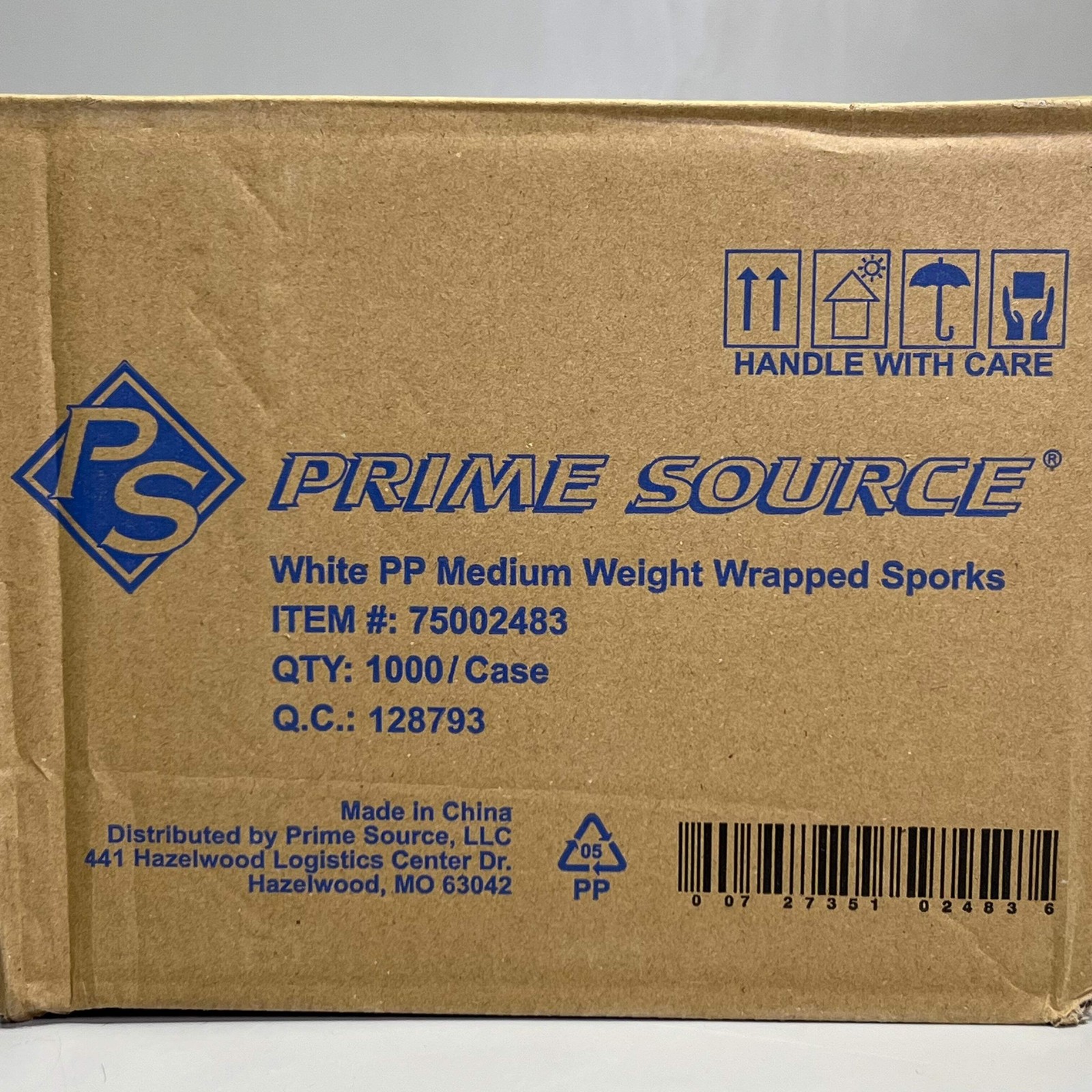 PRIME SOURCE (1000 Sporks) Polypropylene Wrapped Sporks Sz 5.5″L 75002483