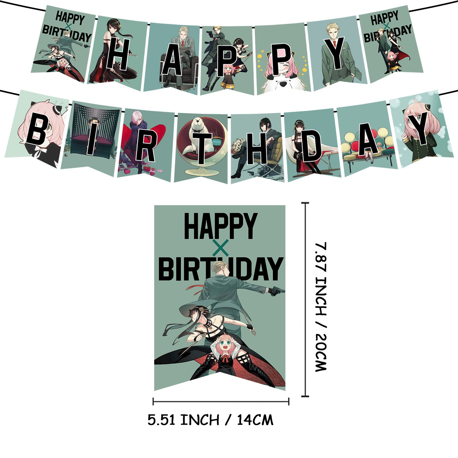 SPY x FAMILY Birthday Party Decor Supplies Banner for Kids Gifts Decorations