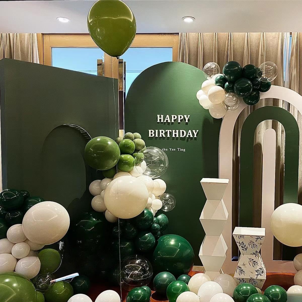 Green Black White Metallic Gold Balloons Garland Arch Kit, 146 Pcs Lime Dark …