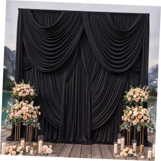 20ftx14ft Black Backdrop Curtain for Wedding & All Parties | 4 Panels